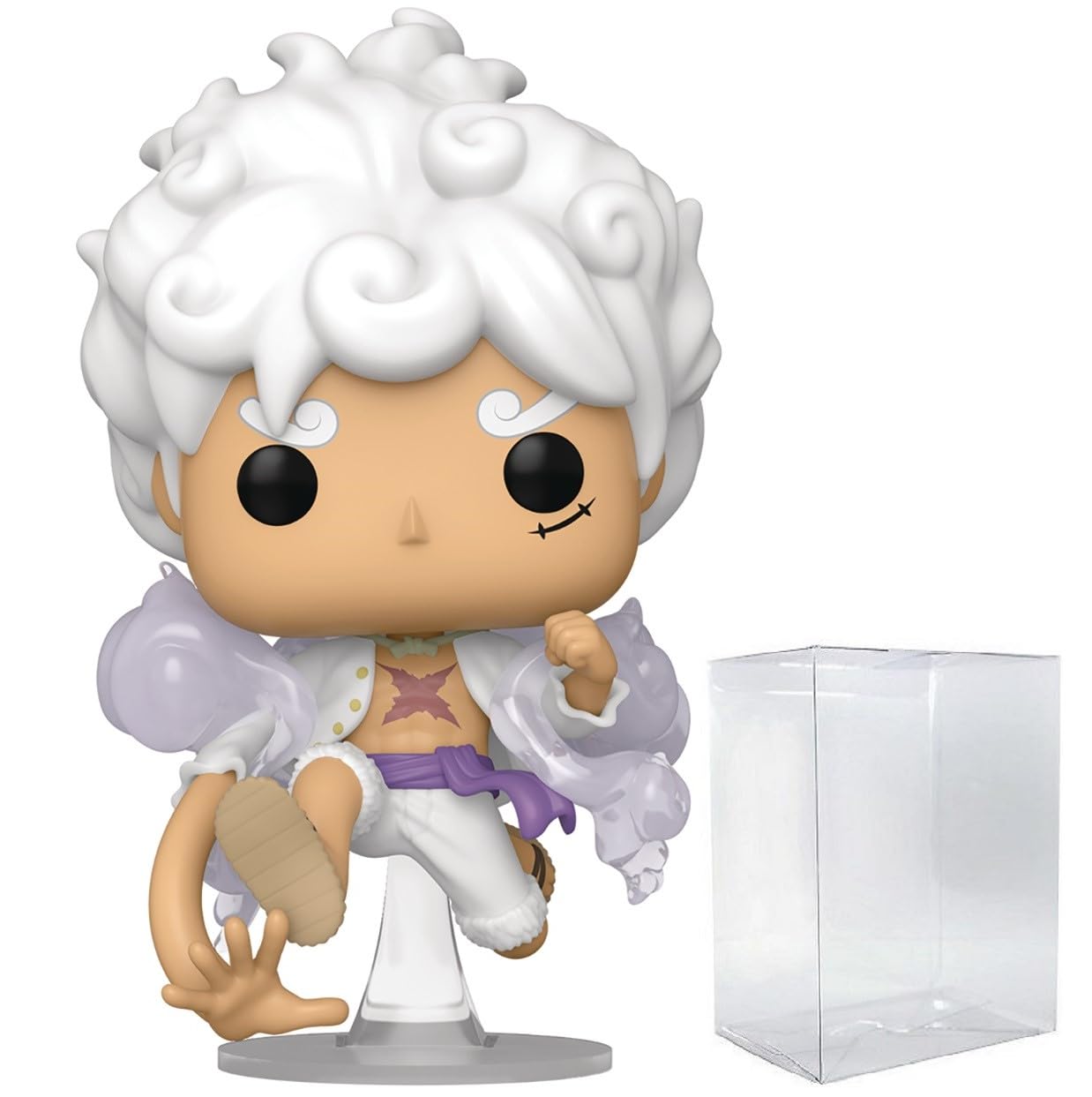 POP Anime One Piece Monkey D. Luffy Gear Five Funko Vinyl Figure — 3.75 in Bundled with Compatible Box Protector Case