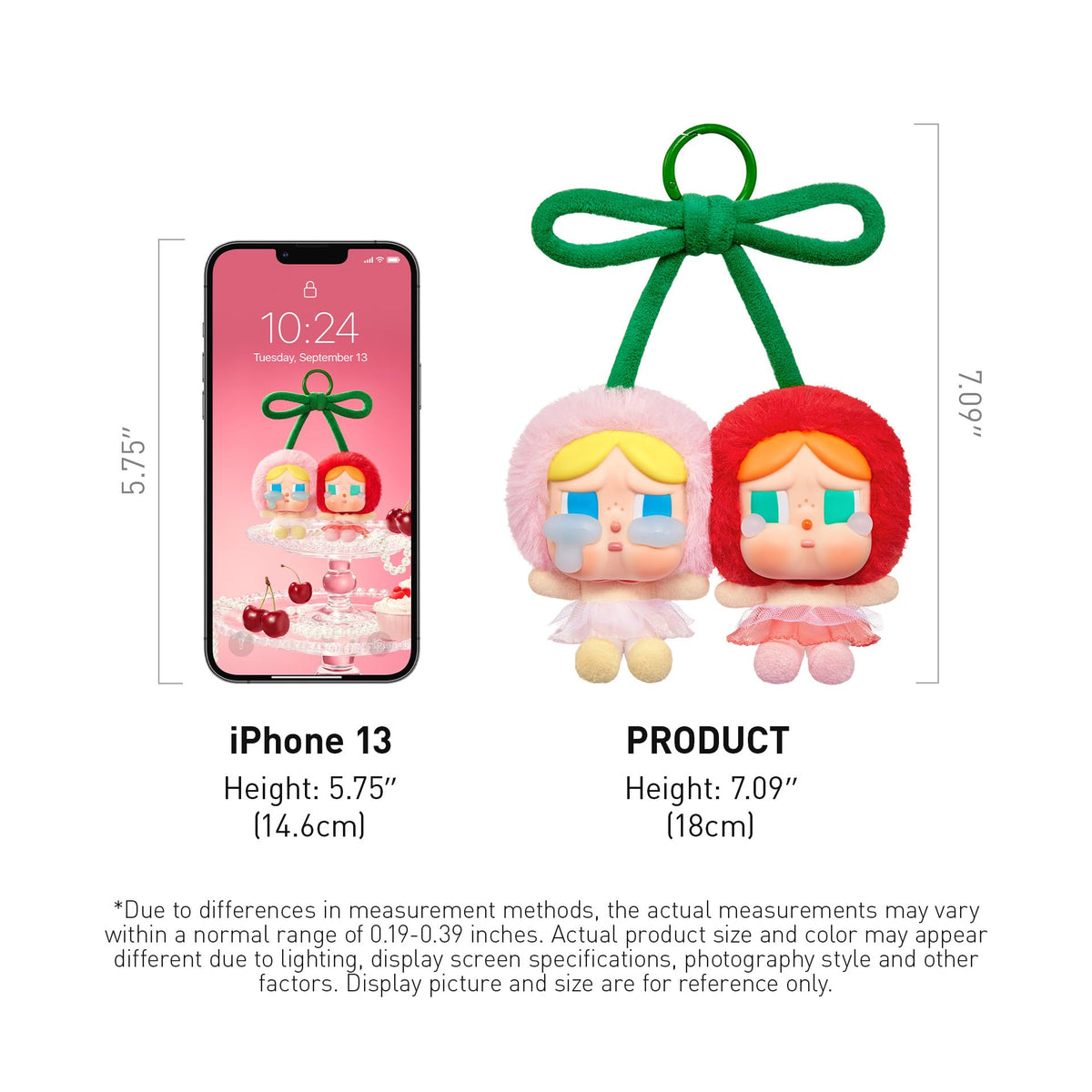 POP MART Crybaby Love You Cherry Much Vinyl Plush Hanging Card – Collectible Desk Decor