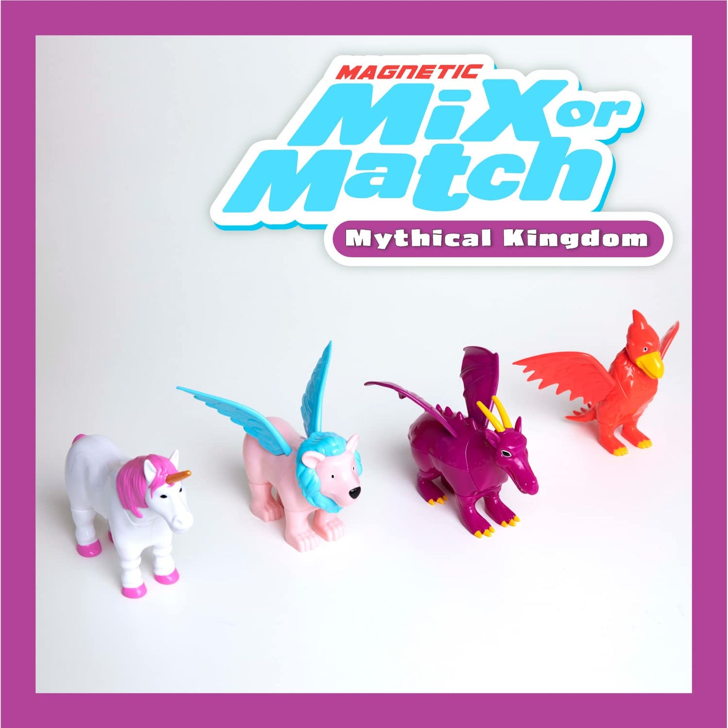 POPULAR PLAYTHINGS Magnetic Animals for Toddlers 1-3 – Pastel Mythical Kingdom (Set of 4)