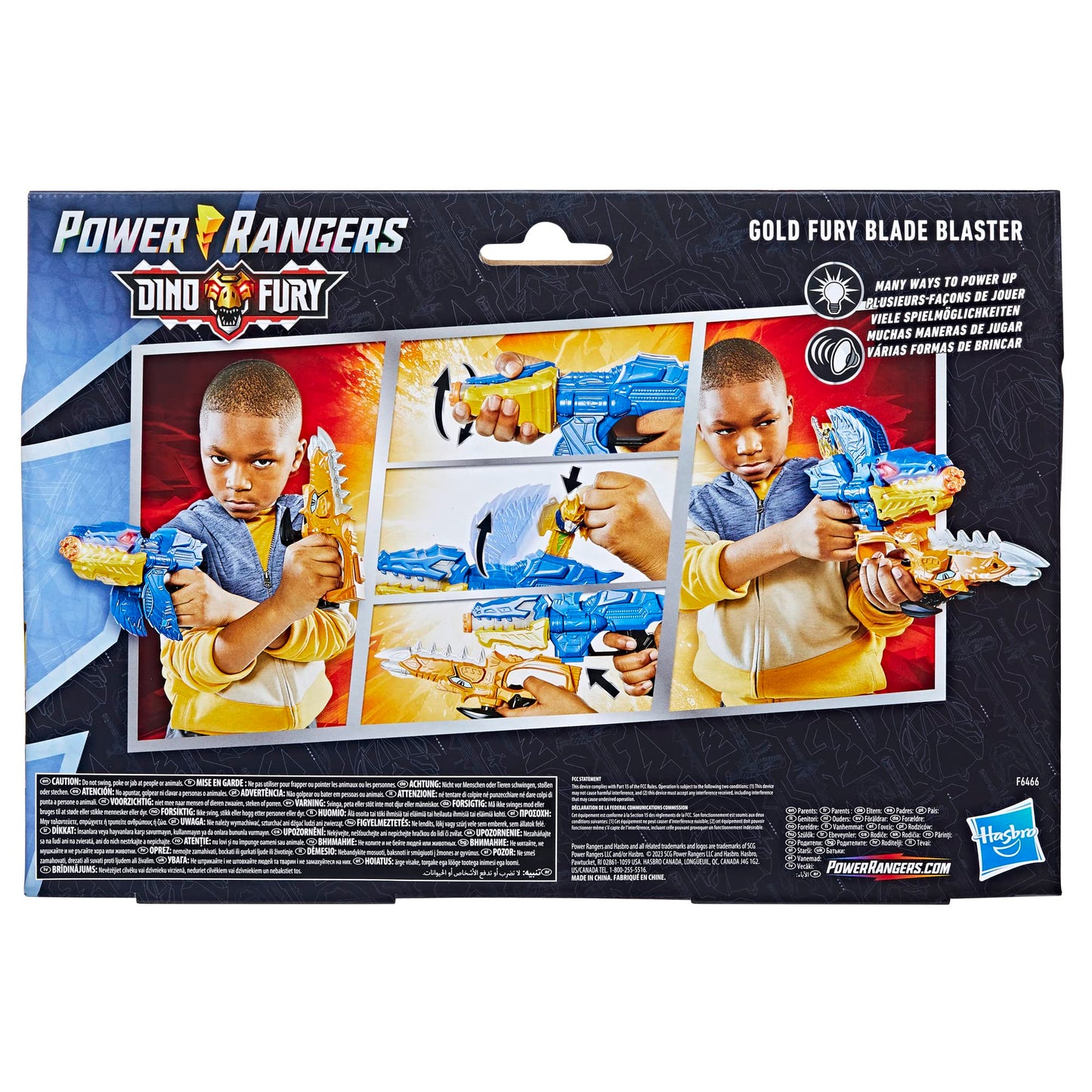 Power Rangers Dino Fury Gold Fury Blade Blaster – Morphing Toy Weapon for Kids