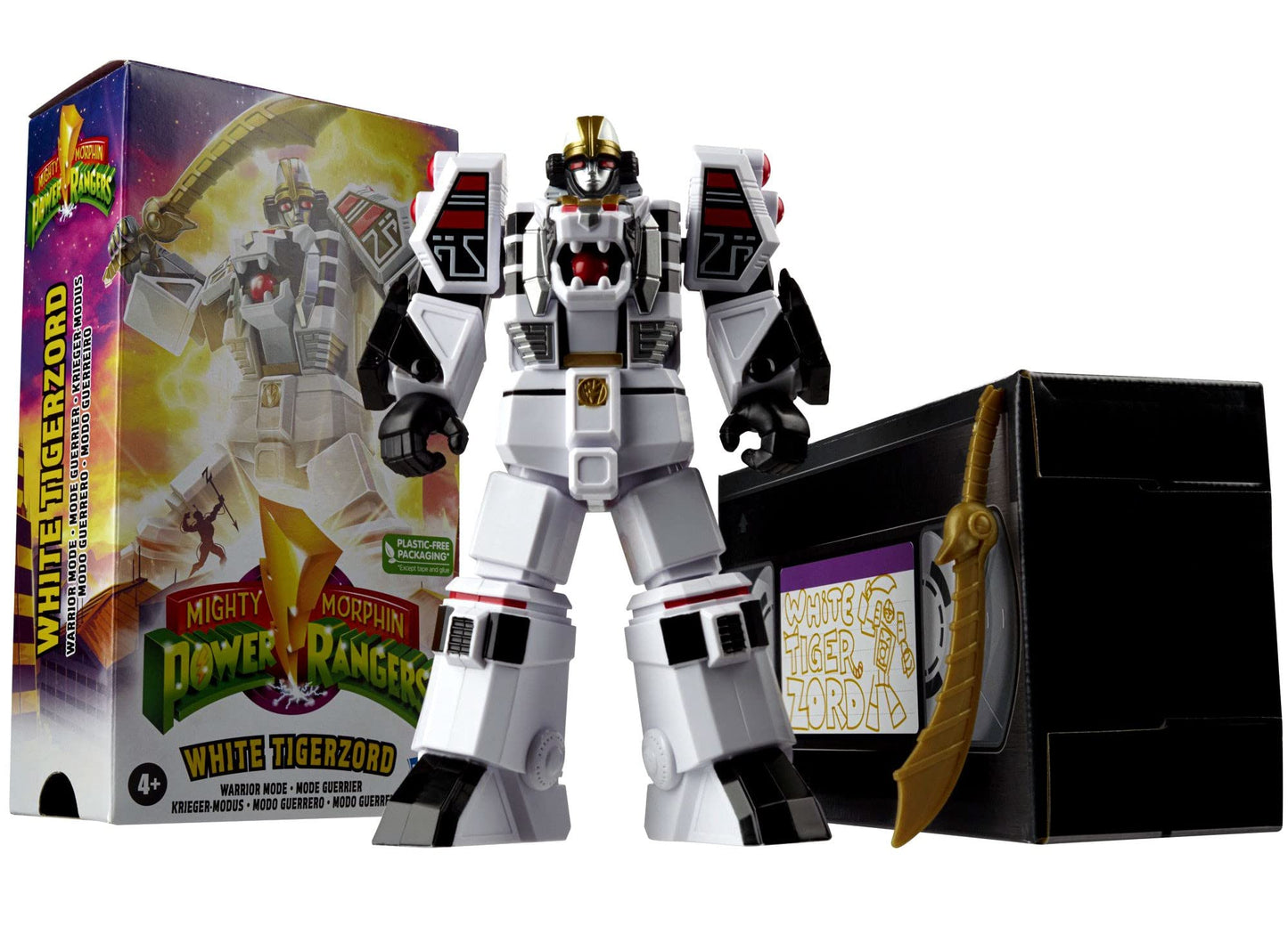 Mighty Morphin Power Rangers White Tigerzord Warrior Mode 7-Inch Figure – Classic Collectible