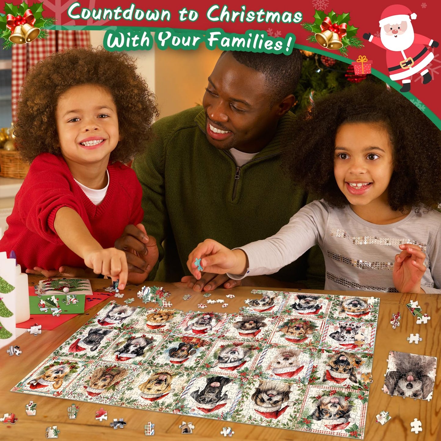 PPuzzling Christmas Dog Puzzles – 1000 Piece Jigsaw for Adults | Festive Wall Art