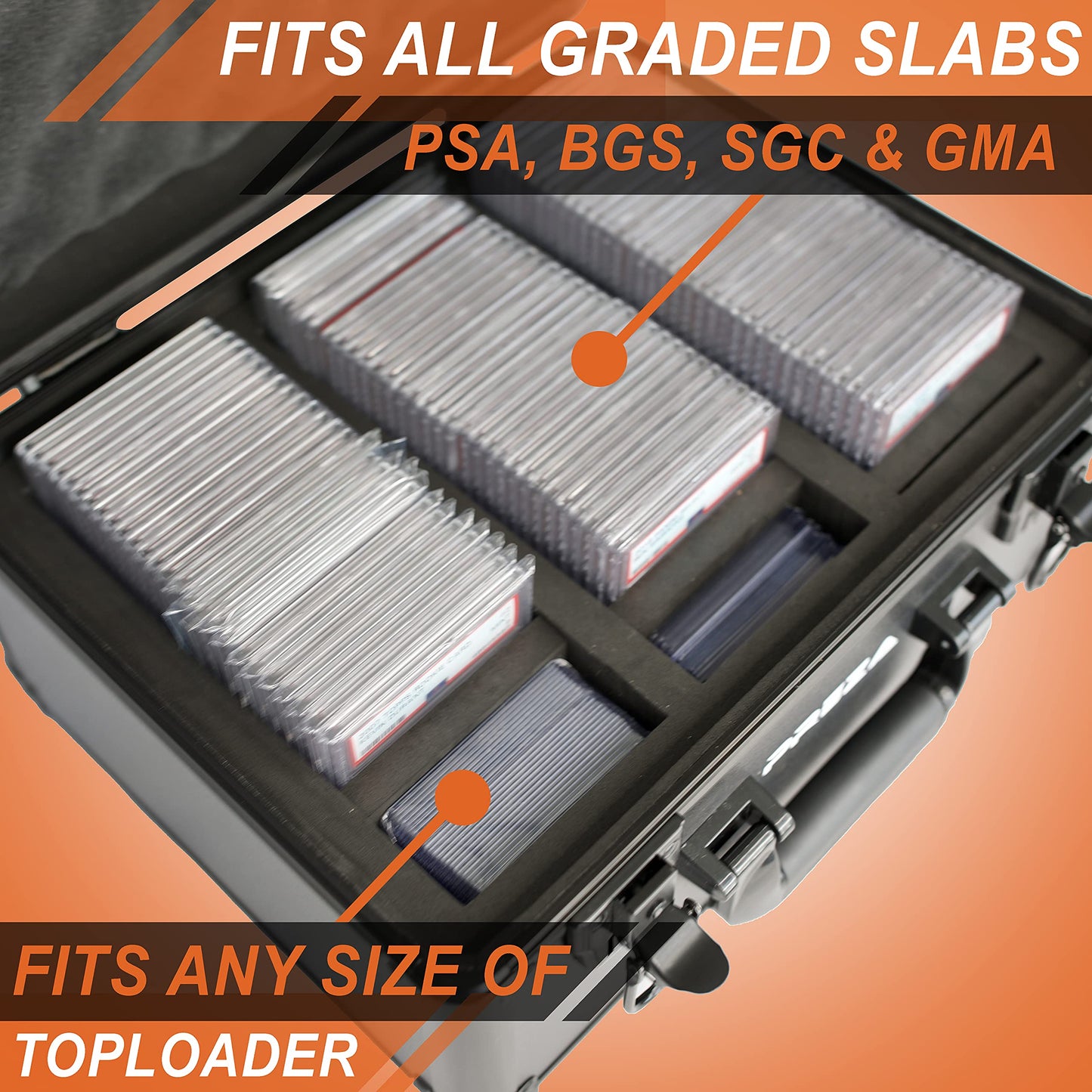 PREZA Graded Card Storage Box Black – Premium Slab Case for PSA/BGS Cards