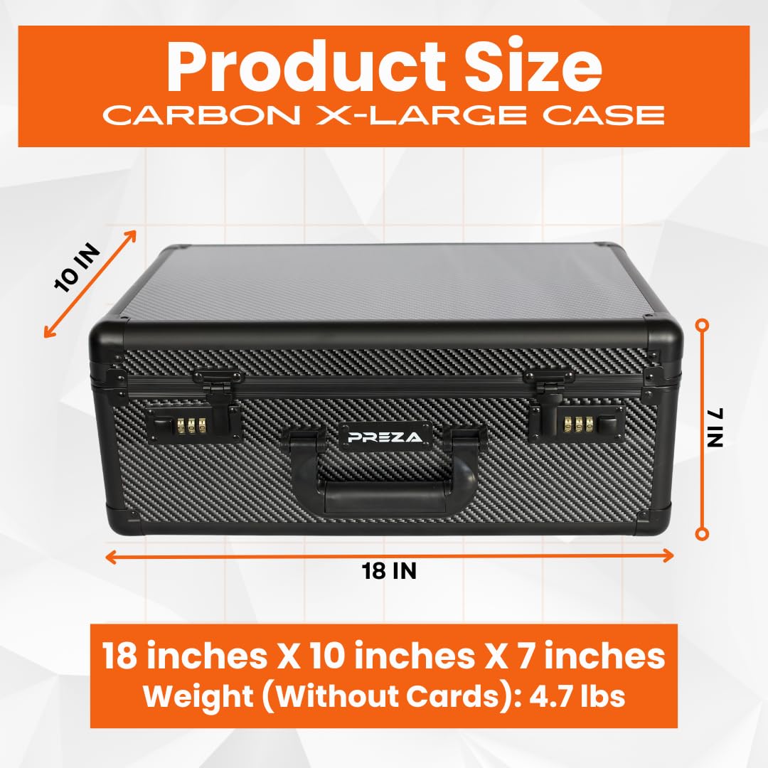 PREZA Graded Card Storage Box – X-Large Carbon Fiber Slab Case for Graded Sports Cards & TGC Collectibles