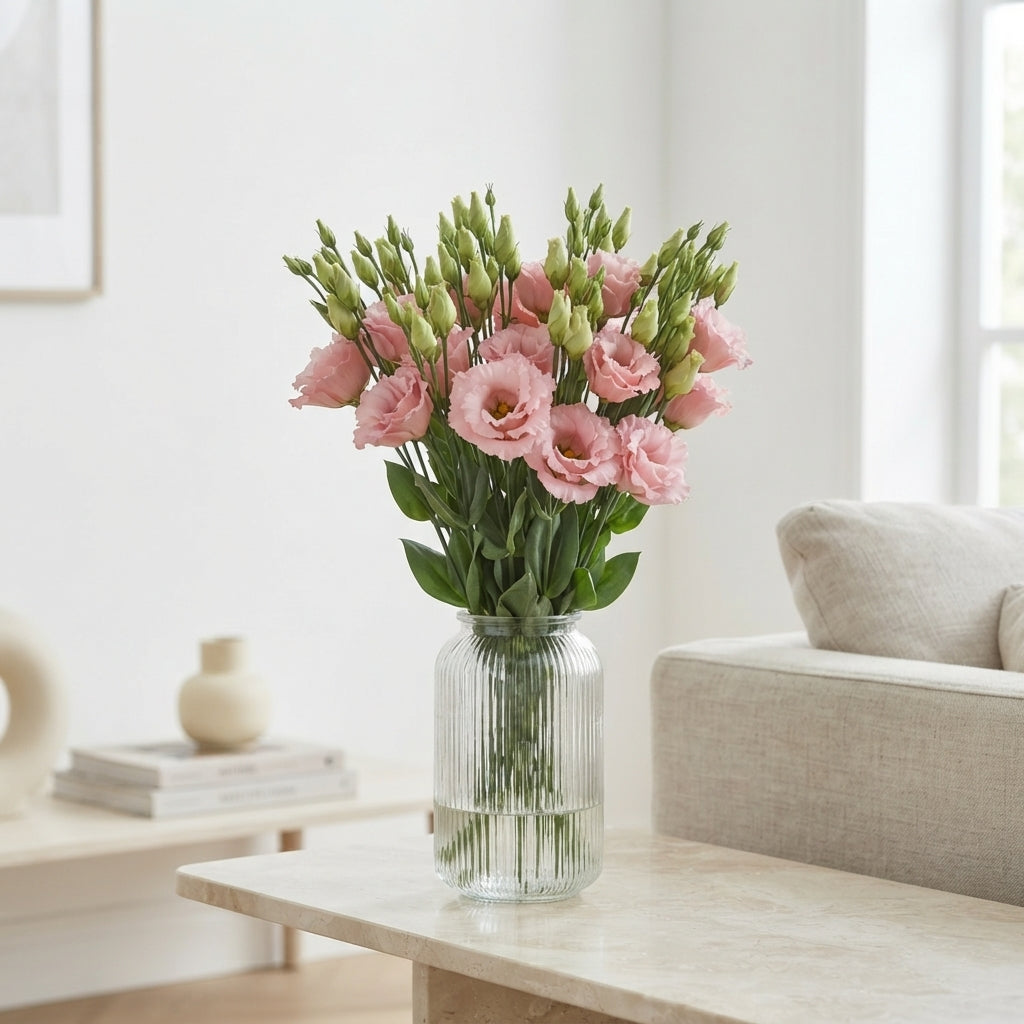 Corelli Coral Pink Lisianthus – 70cm Stems