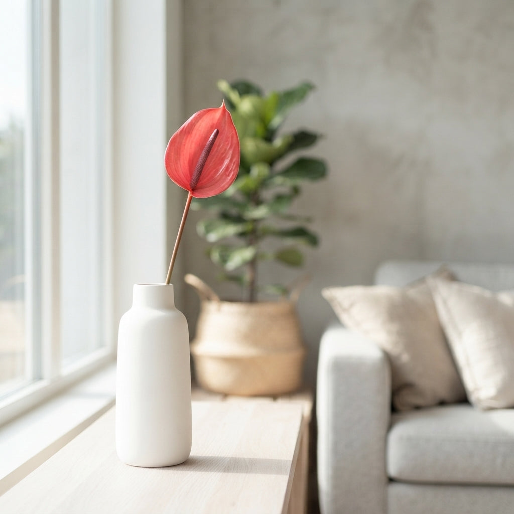 Red Anthurium Xavia Cut Stems – 45cm