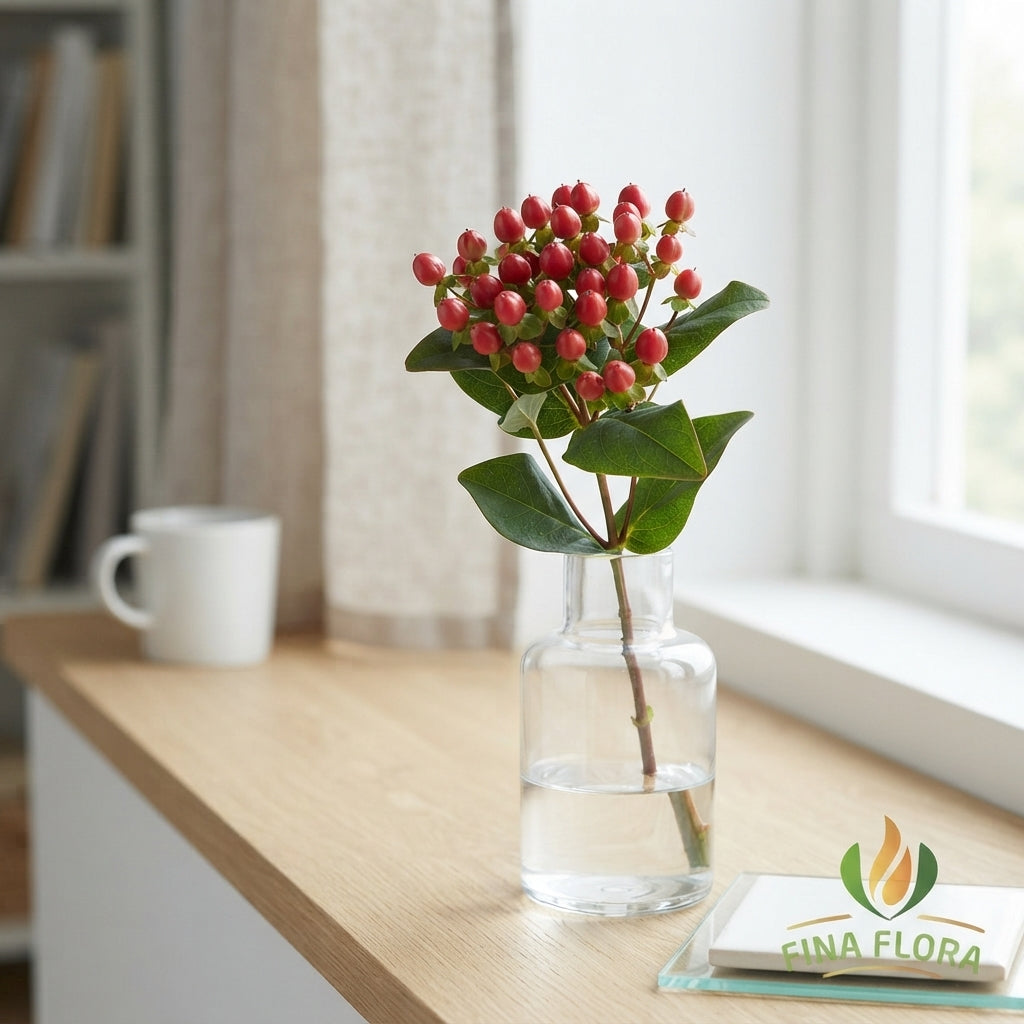 Red Hypericum ‘Bosatoma’ – 50cm Stems