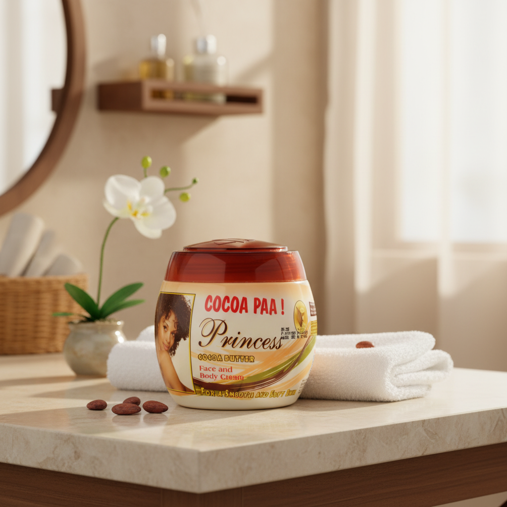 Princess Cocoa Paa Cocoa Butter Cream Intense Moisture & Softness for Dry Hair & Skin 460g/16.23 oz