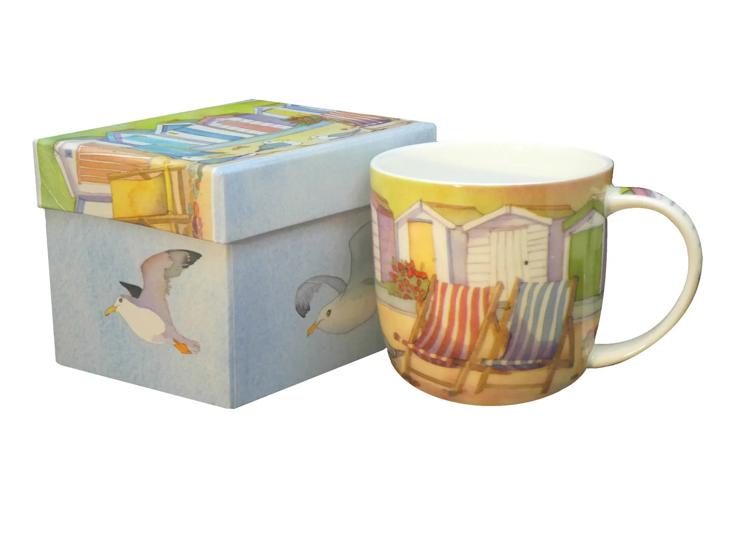 Emma Ball Beach Huts Bone China Mug