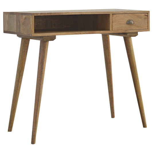 Open Slot Nordic Writing Desk | Oak-Ish Solid Mango Wood