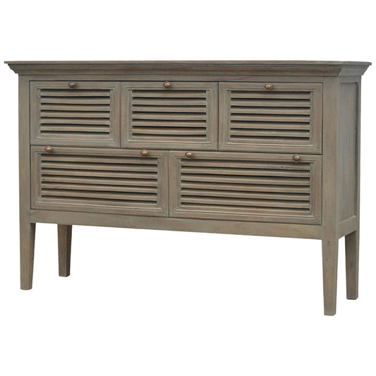 Grey Wash 5 Shutter Buffet Chest of Drawers