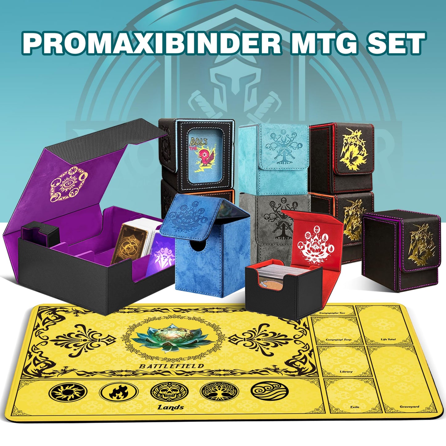PROMAXIBINDER MTG Playmat with Magic Zones – 24x14in, Yellow, Non-Slip Surface