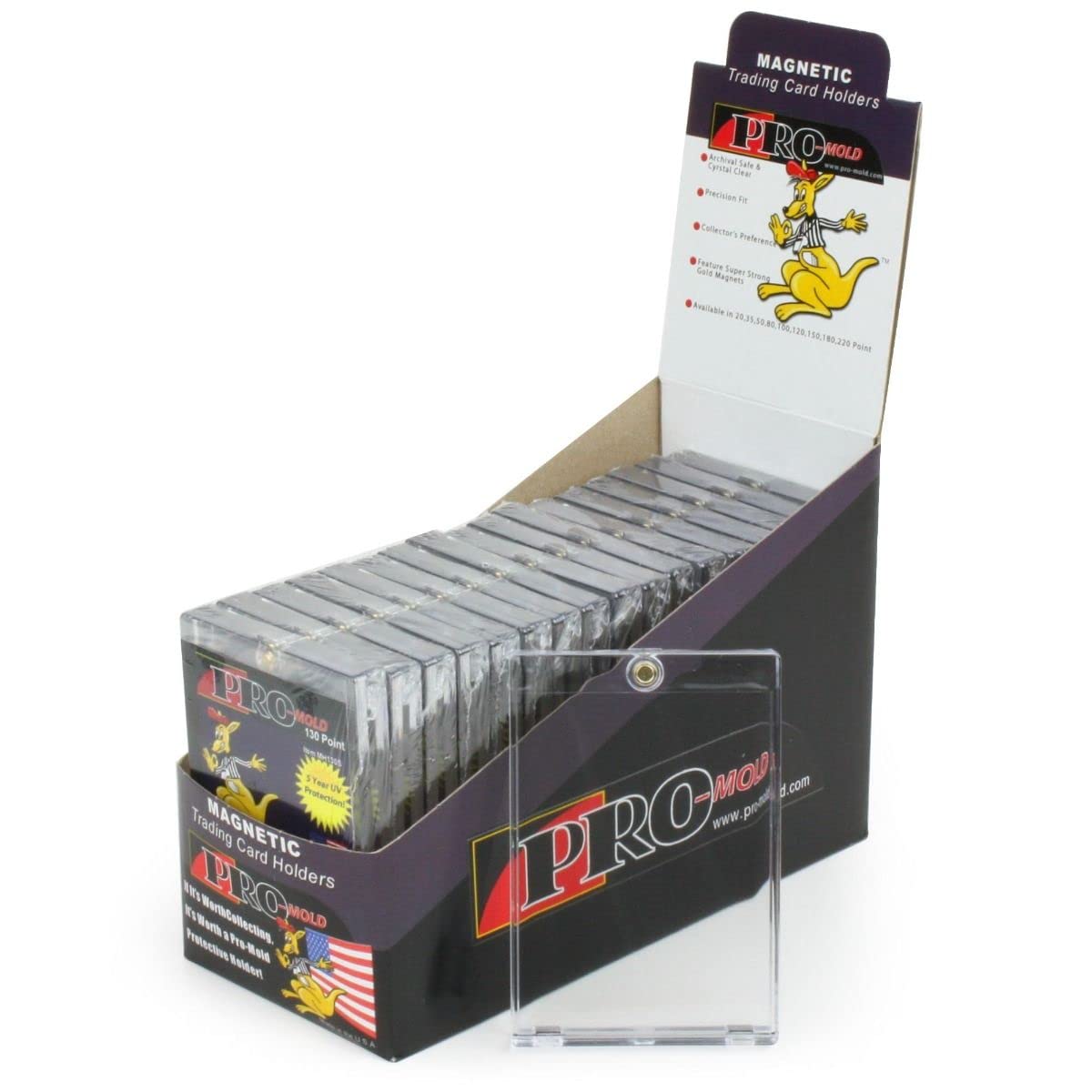 Pro-Mold Box (18) 130pt Magnetic One-Touch Card Holder with Penny Sleeve MH130S
