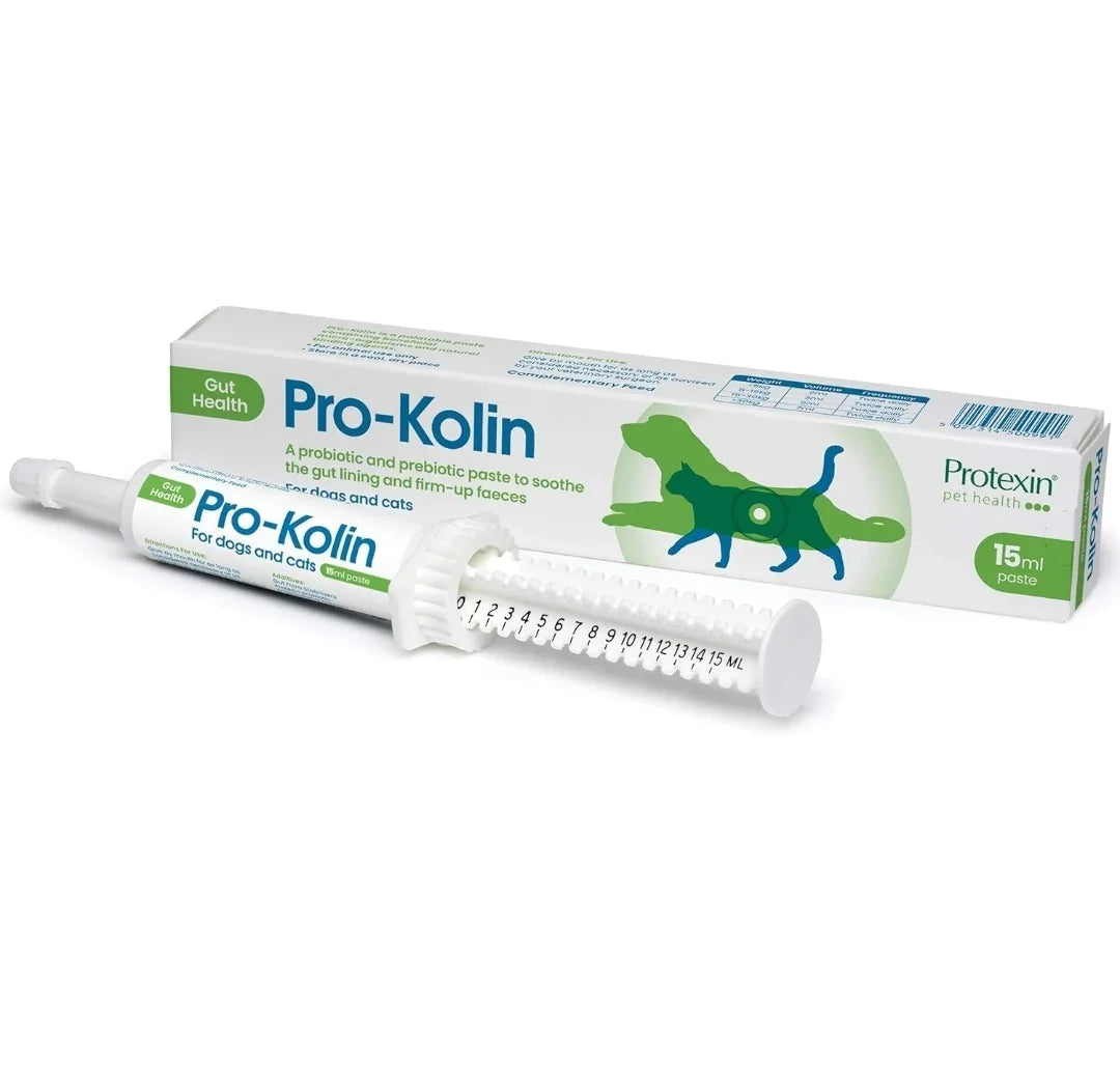 Protexin - Pro-Kolin for dogs and cats - Probiotic paste to support the gut 15ml + Syringe