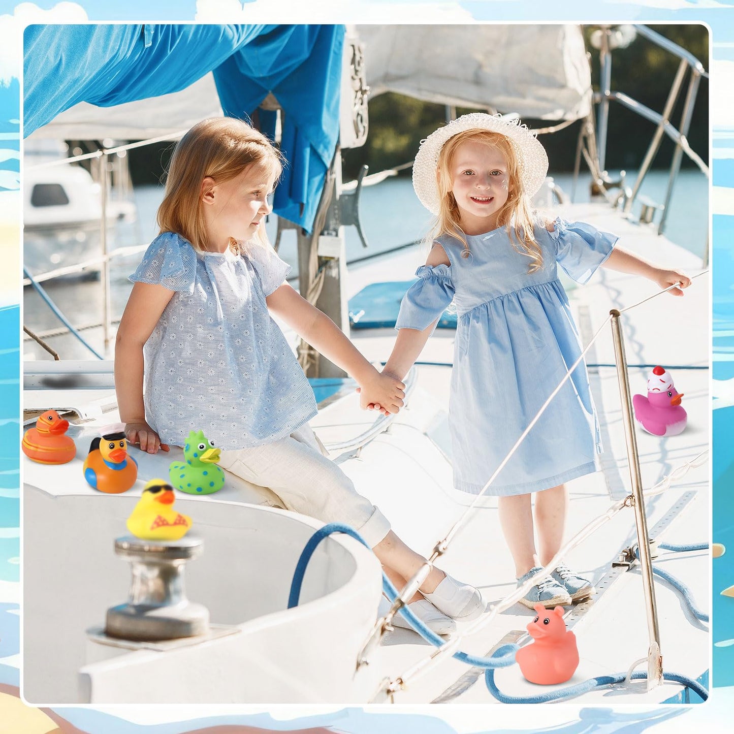 Prudiut 60 Pcs Cruise Rubber Ducks with Storage Bag | Bath, Pool & Party Toys