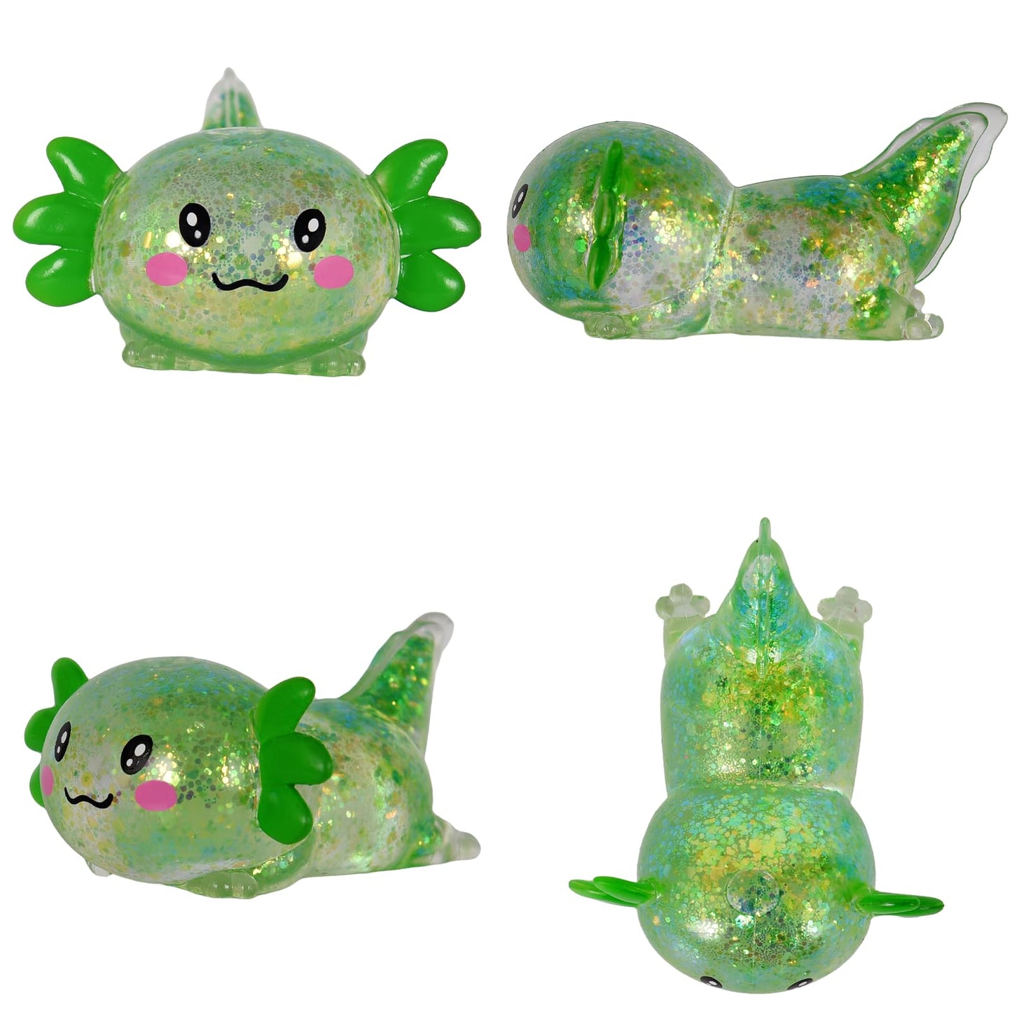 Puffwize Axolotl Squishy Toy – Slow Rise Fidget for Stress Relief (Green)