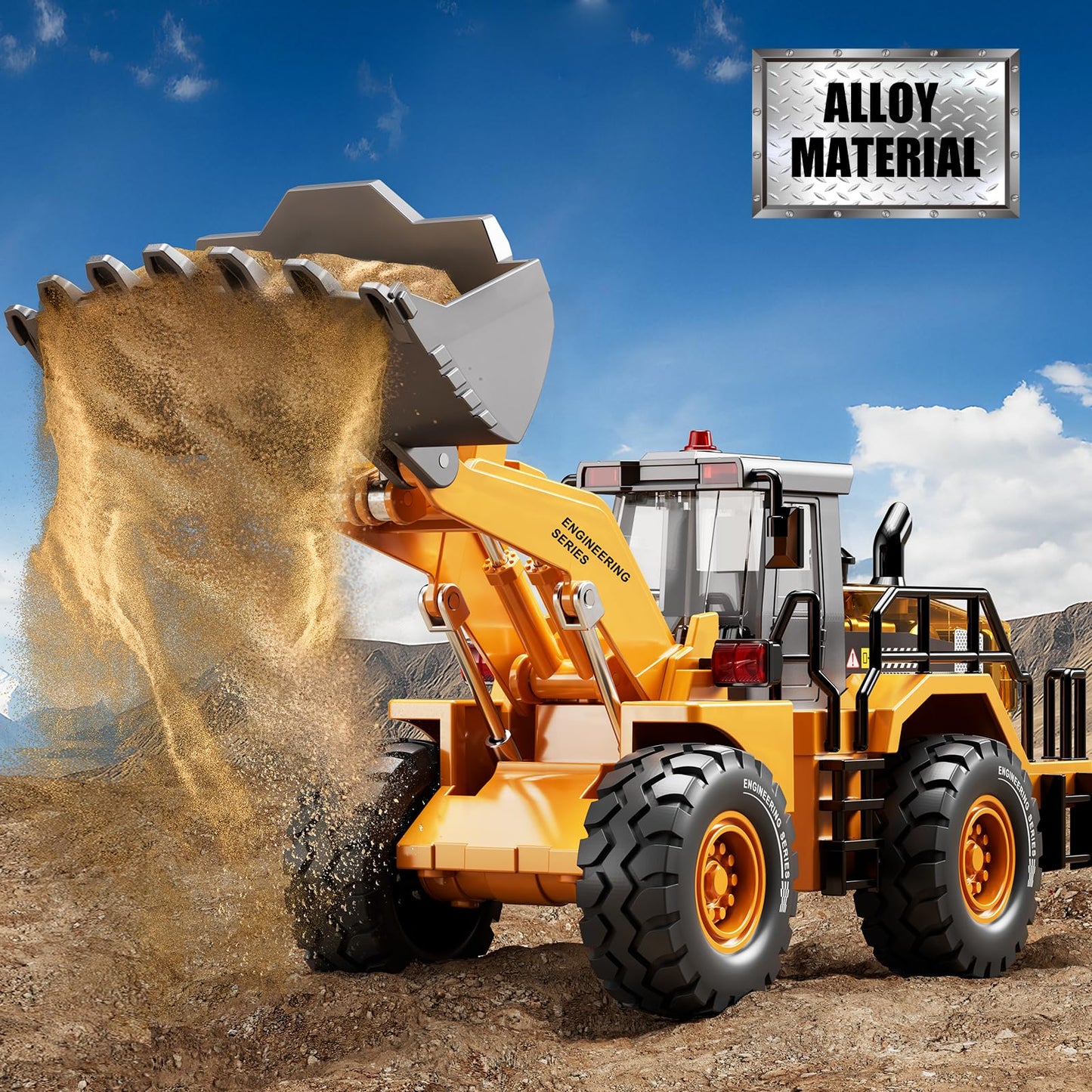 Pupu Pig Kids Metal Bulldozer Toy with Lights & Sounds — Die-Cast 1:40 Scale