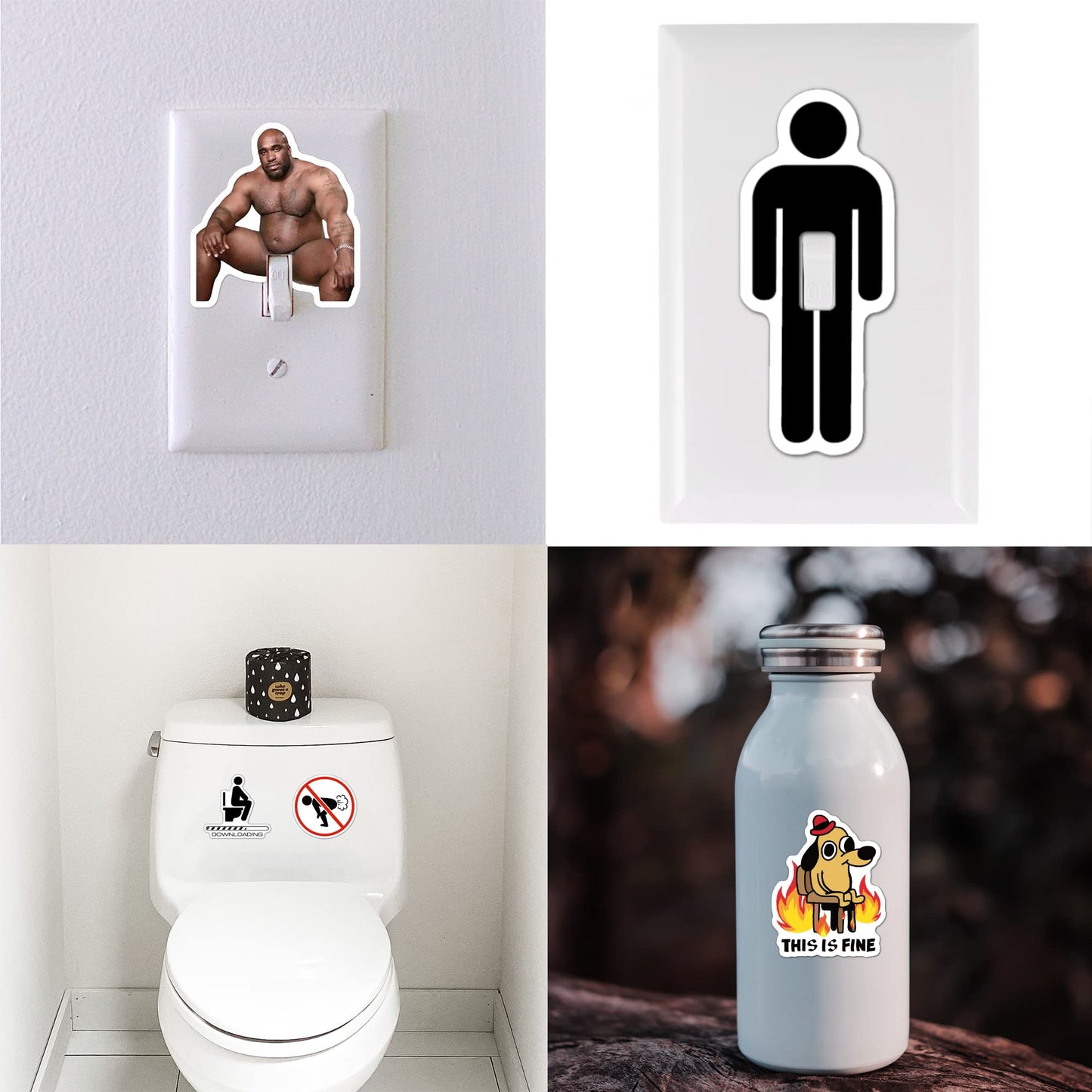 Puraesla 105pcs Funny Sticker Pack – Large Vinyl Meme Decals for Bumpers, Laptops & More