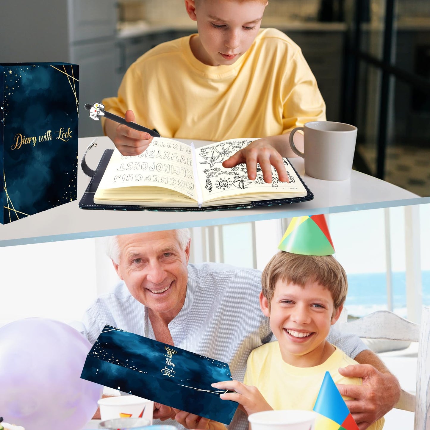 Purtarly Diary with Lock for Boys – Game Journal for Ages 8-18