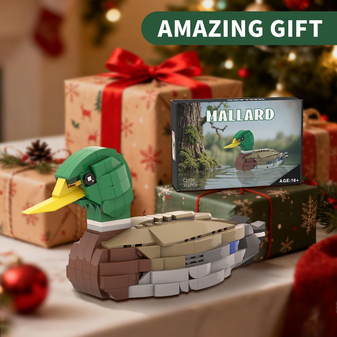 PuzzRyxius Mallard Duck Building Set MOC-199926 – 301-Piece Display Model for Home or Office