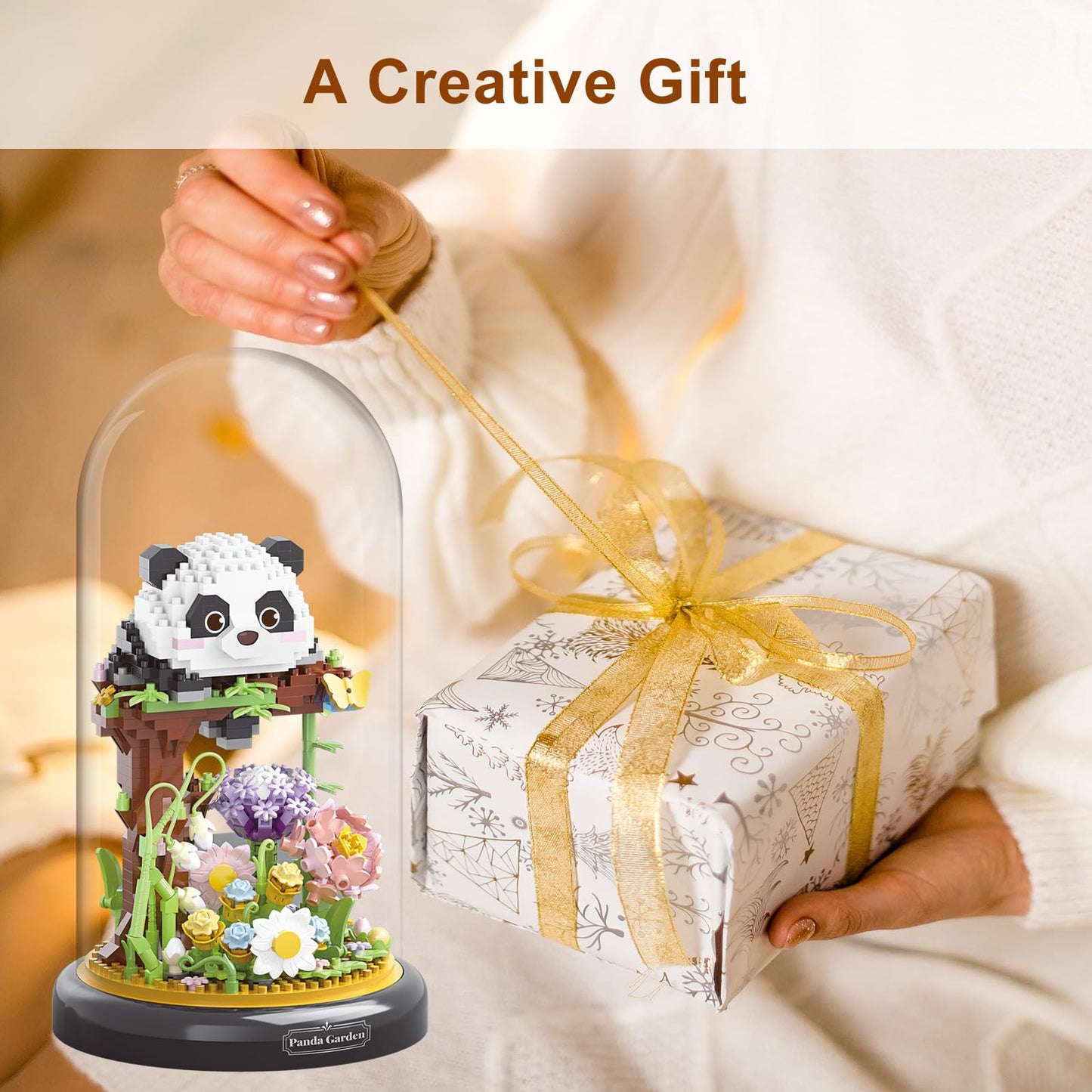 QARULUS Panda Flower Building Set – 999-Piece Bonsai Blooms Kit for Kids & Adults