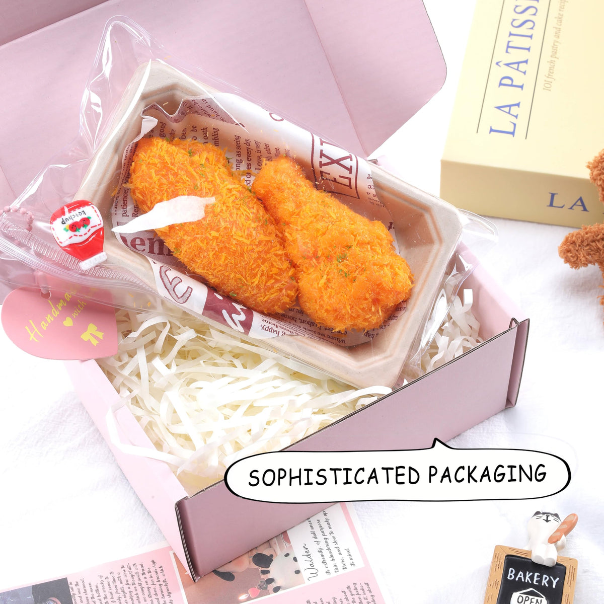 QCROAD SQUISHY Handmade Taba Fried Chicken Squishy – Realistic Silicone Stress Toy