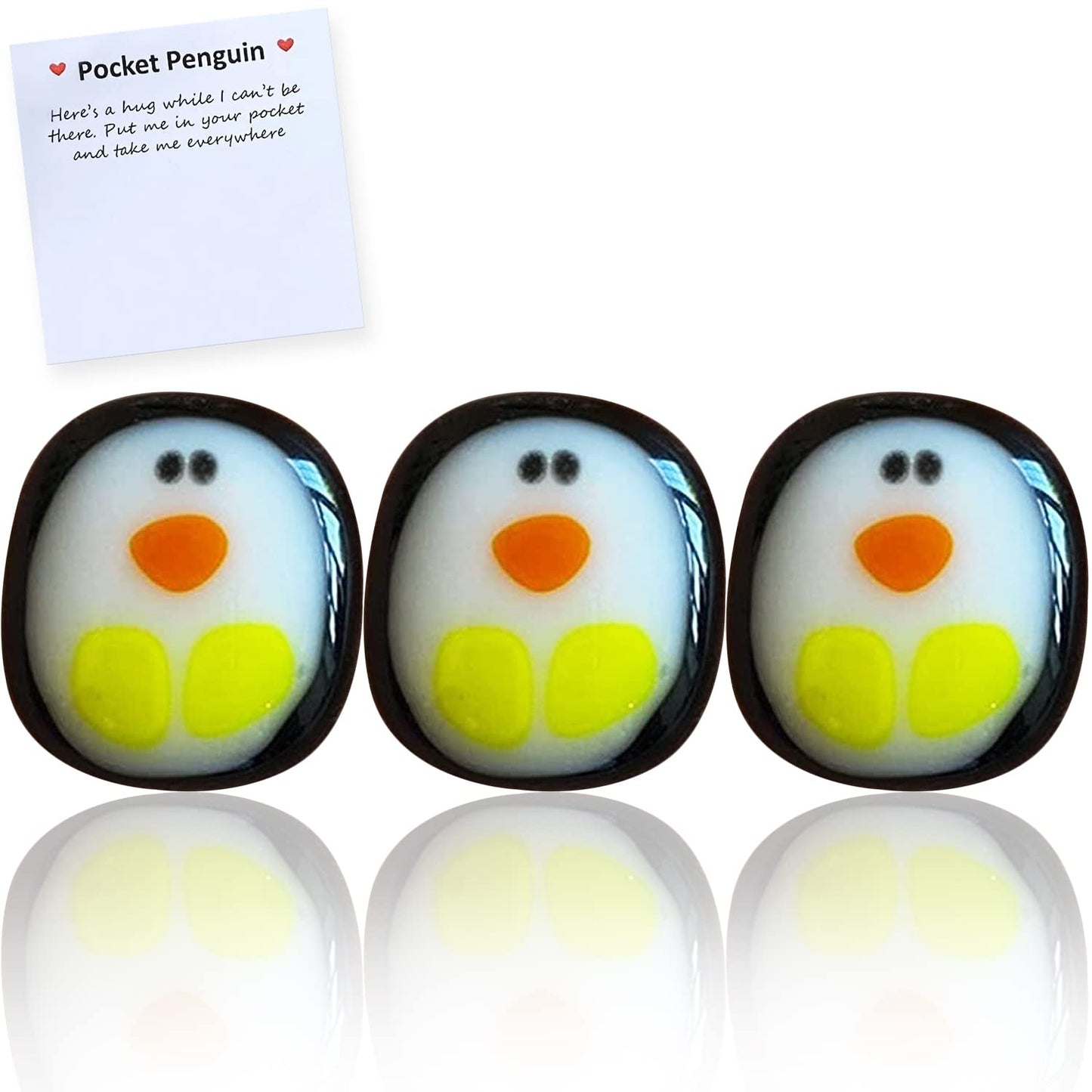 Qitiieli Pocket Penguin Hug — Mini Resin Penguin Gift with Encouragement Card