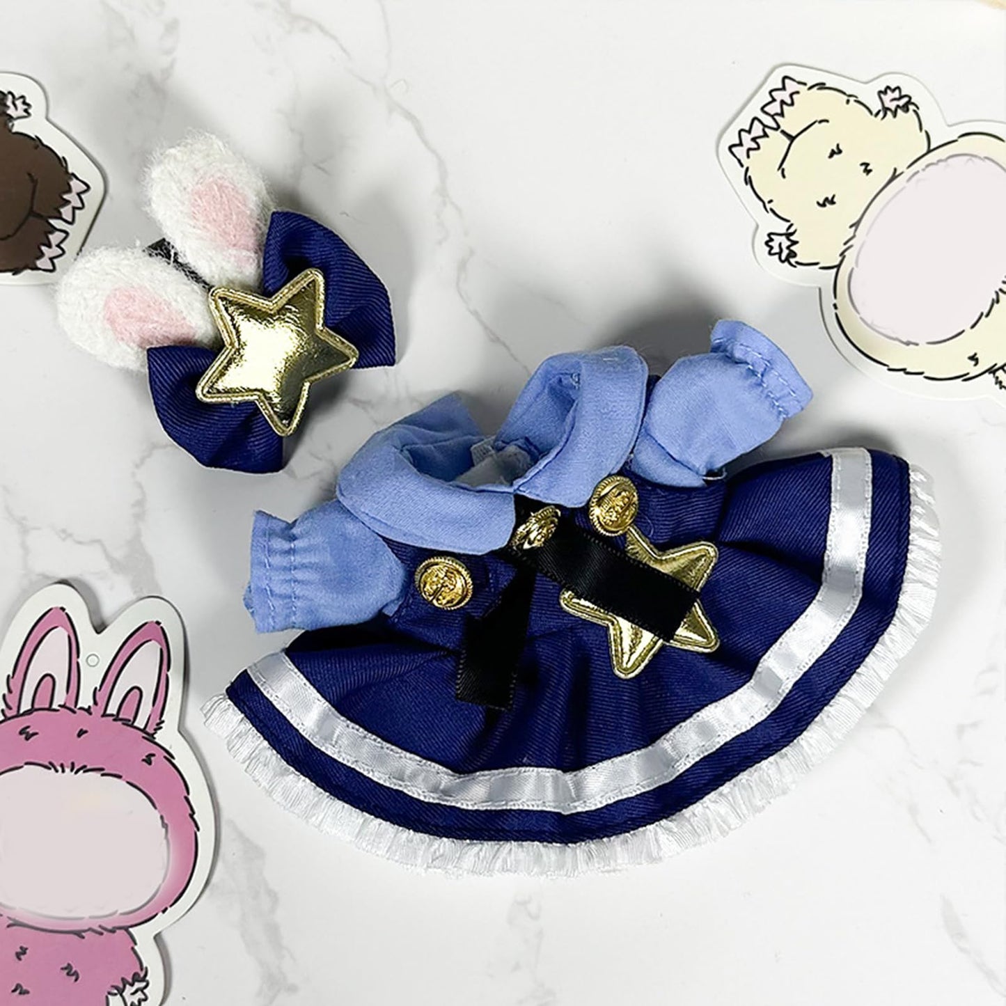 QIUTIMIY 17cm Doll Clothes Set for 17cm Dolls – Handmade, Tailored Fit (Rabbit)