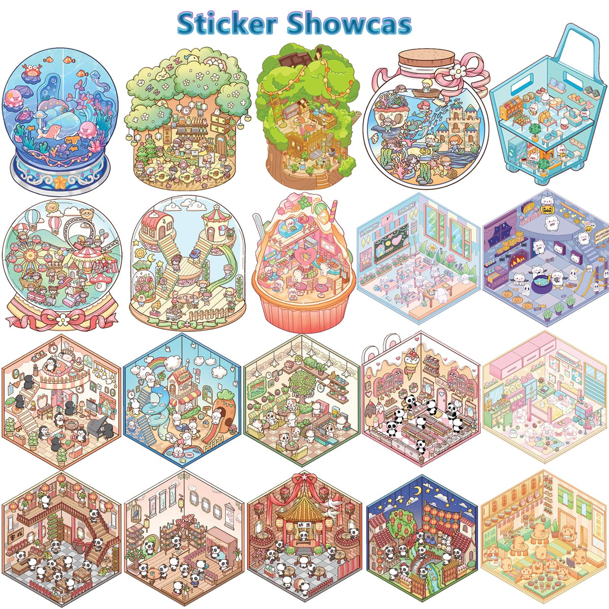 QIYEELOO Sticker Book Activity – 1500+ DIY 3D Stickers, 20 Sets