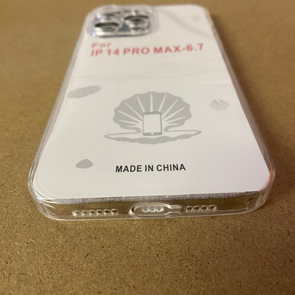 Soft TPU Clear Case with Dust Plug - For iPhone 14 Pro Max