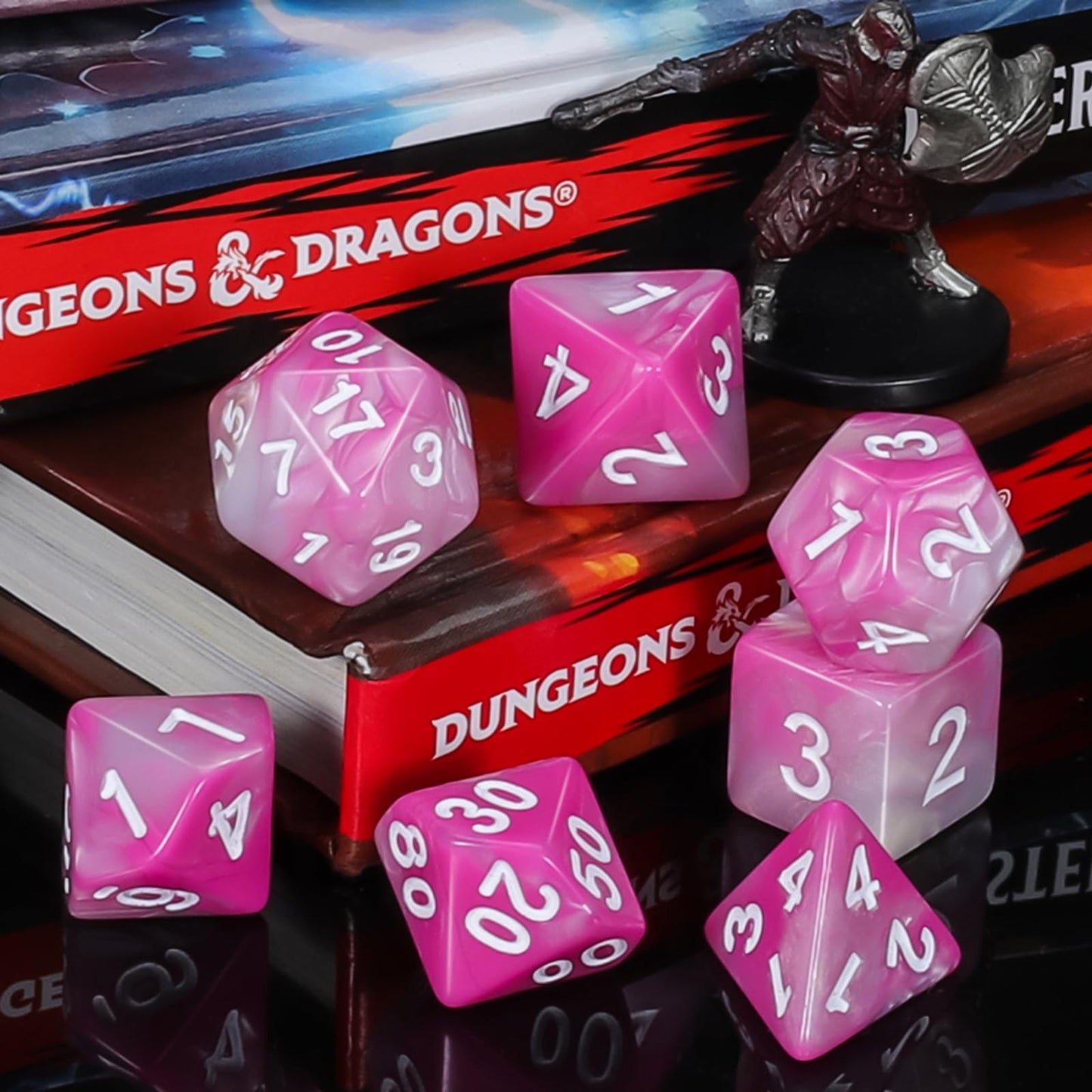 QMay DND Dice Sets – 42 Polyhedral Dice with 6 Drawstring Bags for RPGs