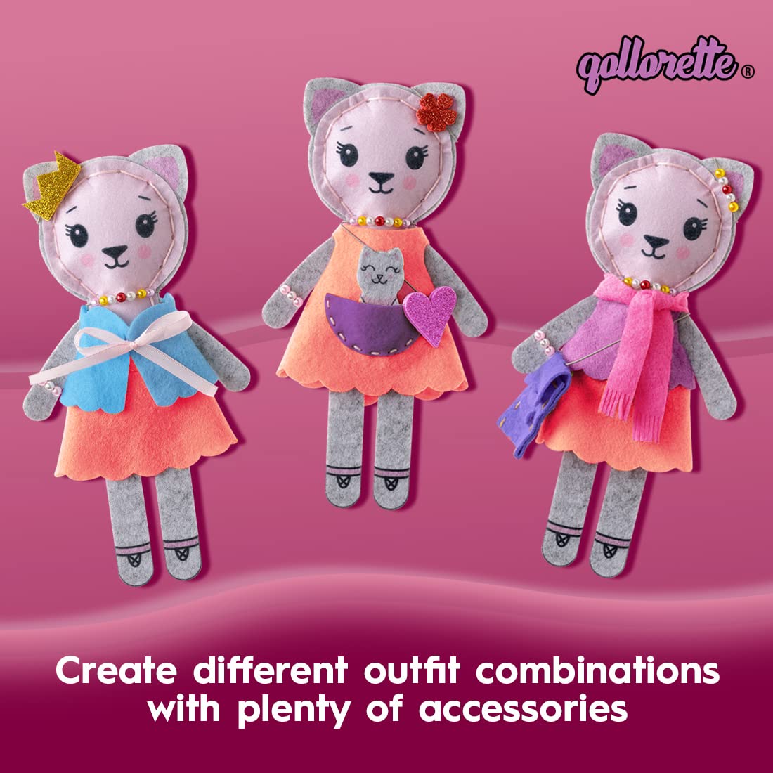 Qollorette Felt Sewing Kit for Kids – Make Your Own Kitty Toy & Learn to Sew