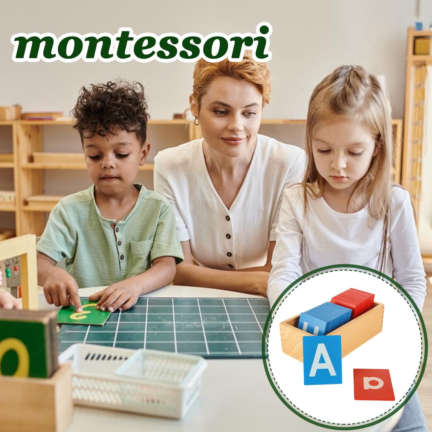 QTLCOHD Montessori Sandpaper Letters | Uppercase & Lowercase Set for Early Learning