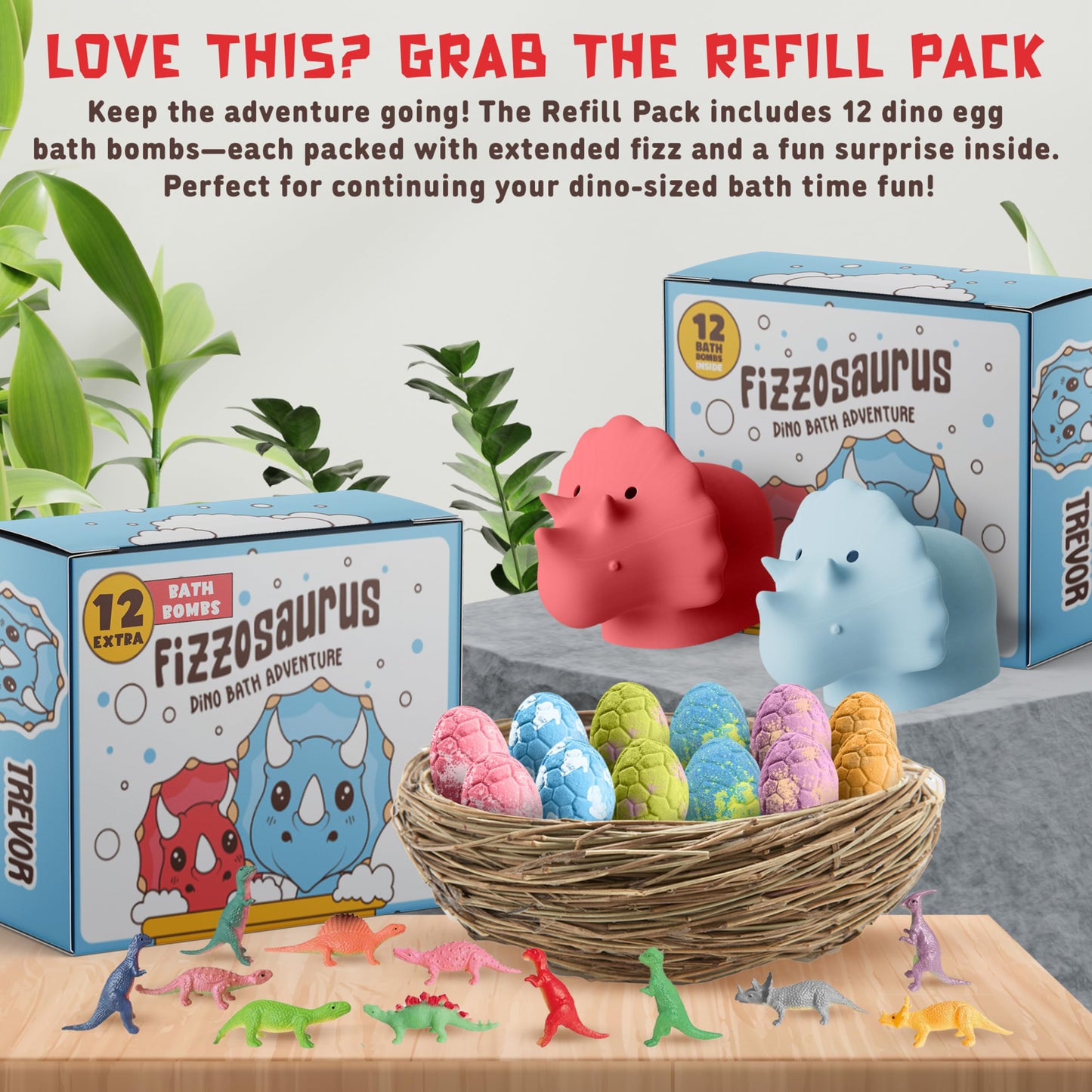 Quack Quack Moo All Natural Dino Bath Bombs for Kids – 12-Pack with Toys Inside