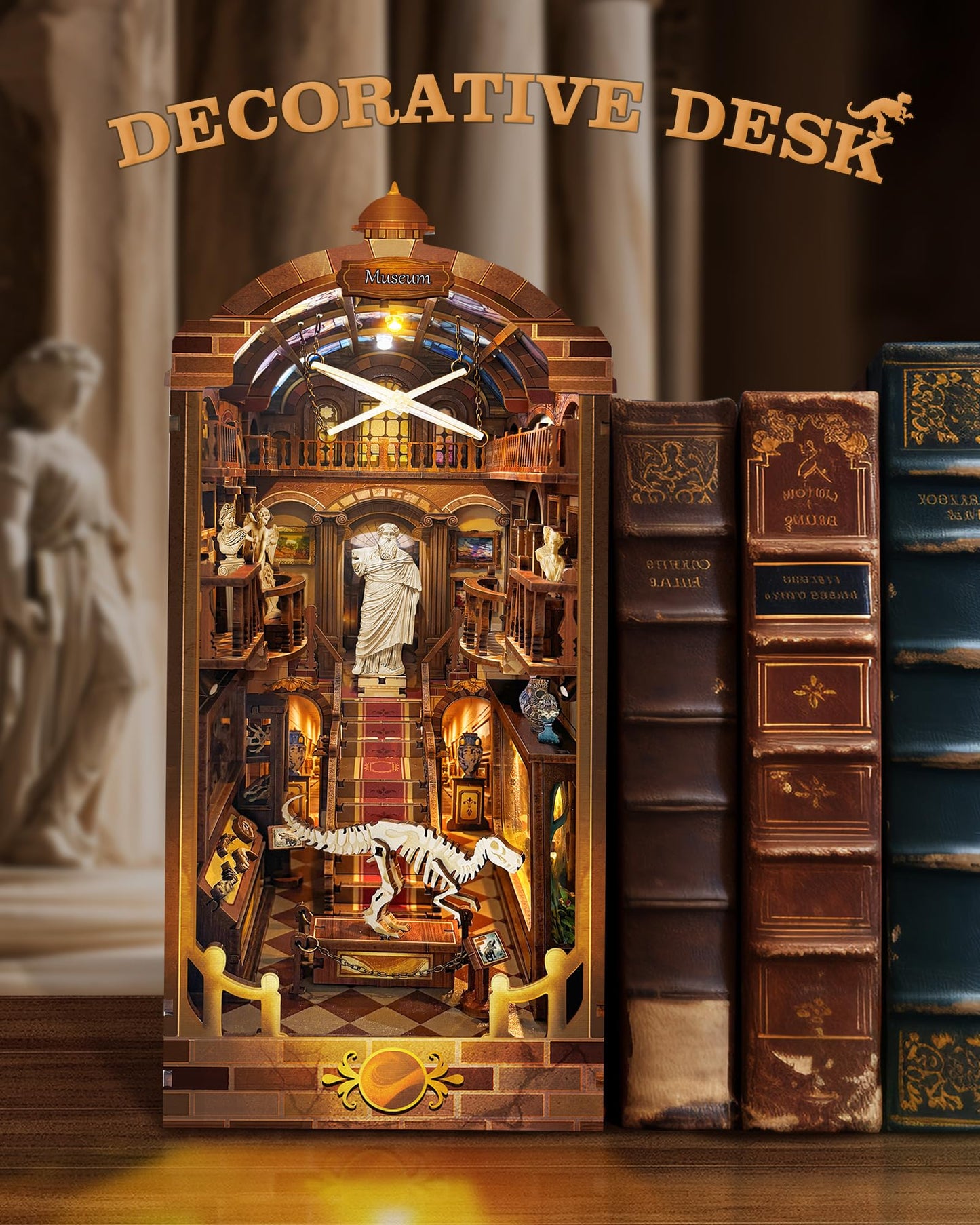 Quanquer DIY Book Nook Kit — 3D Wooden Dollhouse with LED Light for Adults | Bookshelf Decor