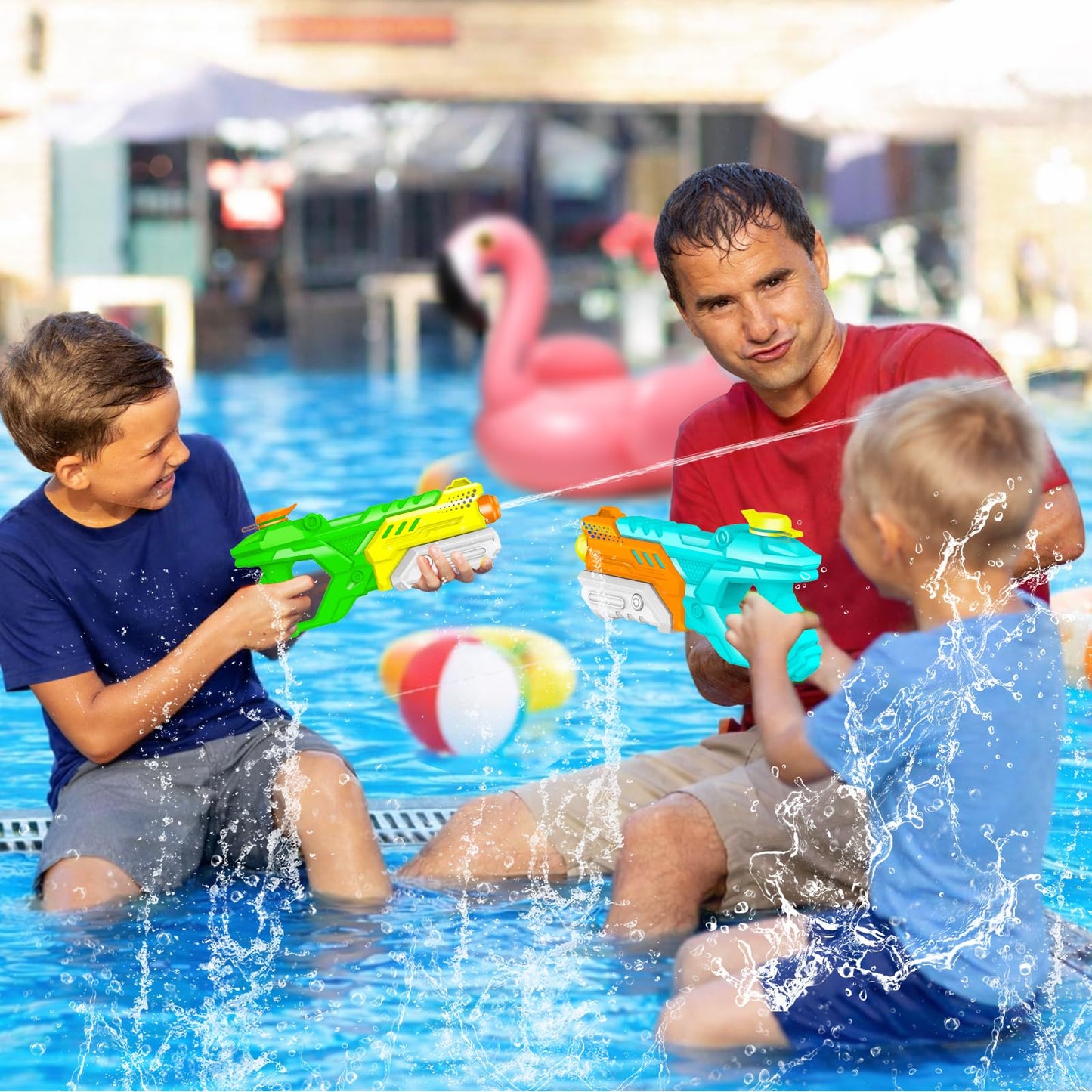 Quanquer 600cc Water Guns – 6 Pack for Kids & Adults, Long-Range Pump Action