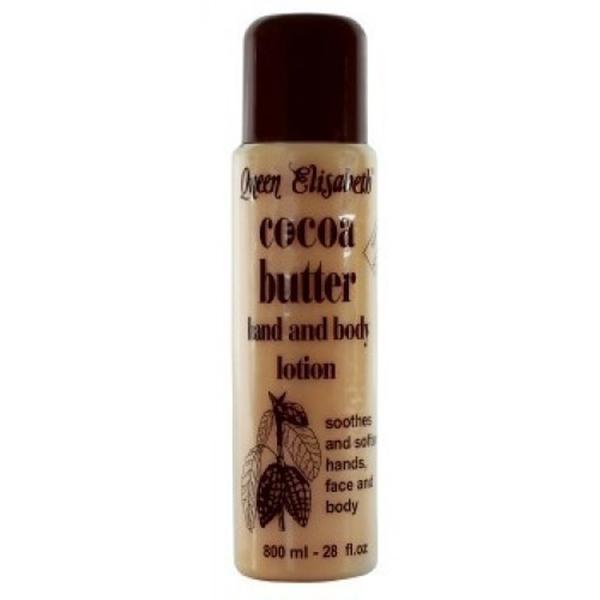 Queen Elisabeth Cocoa Butter Hand and Body Lotion for Intense Hydration & Radiance for Dry Skin 800ml/27.05 oz