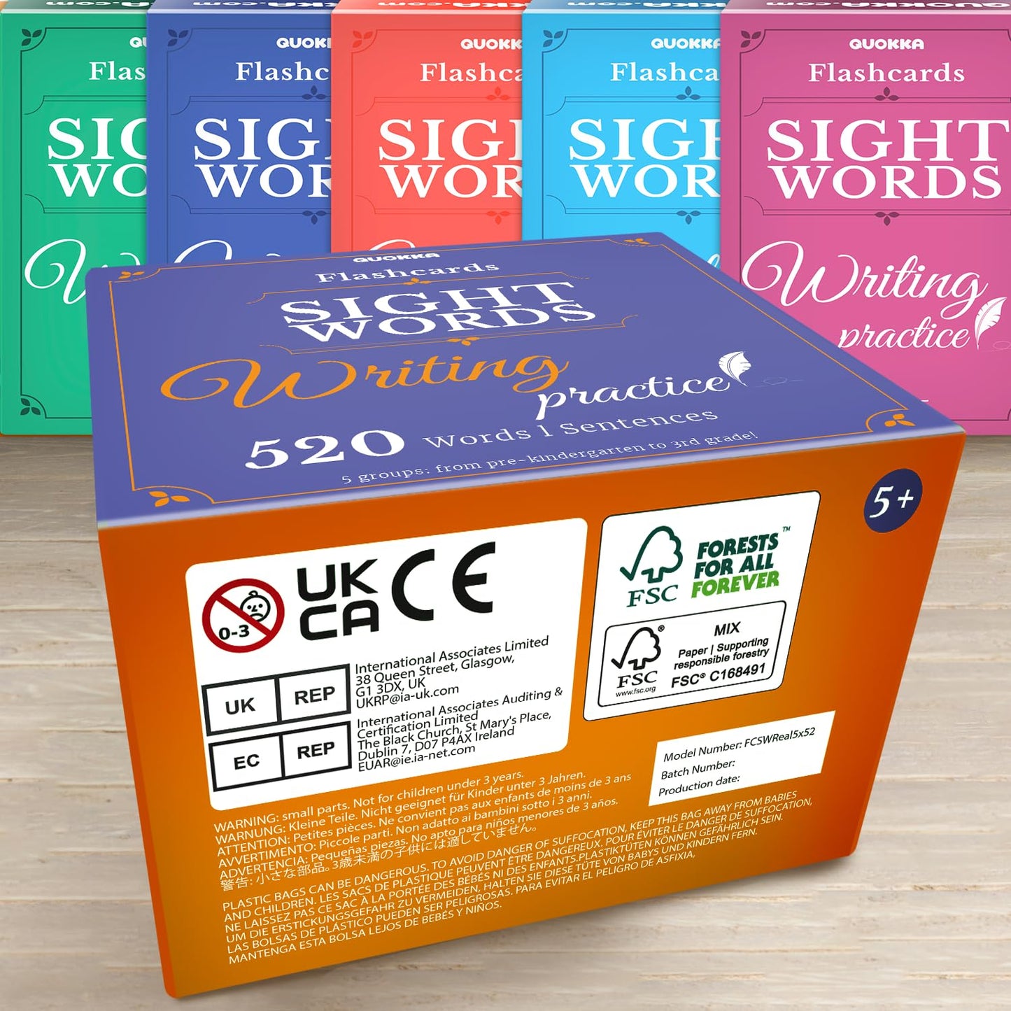 QUOKKA 520 Sight Words Flash Cards – Jumbo Dry Erase, 5 Levels, Bold Font | Dolch & Fry Lists