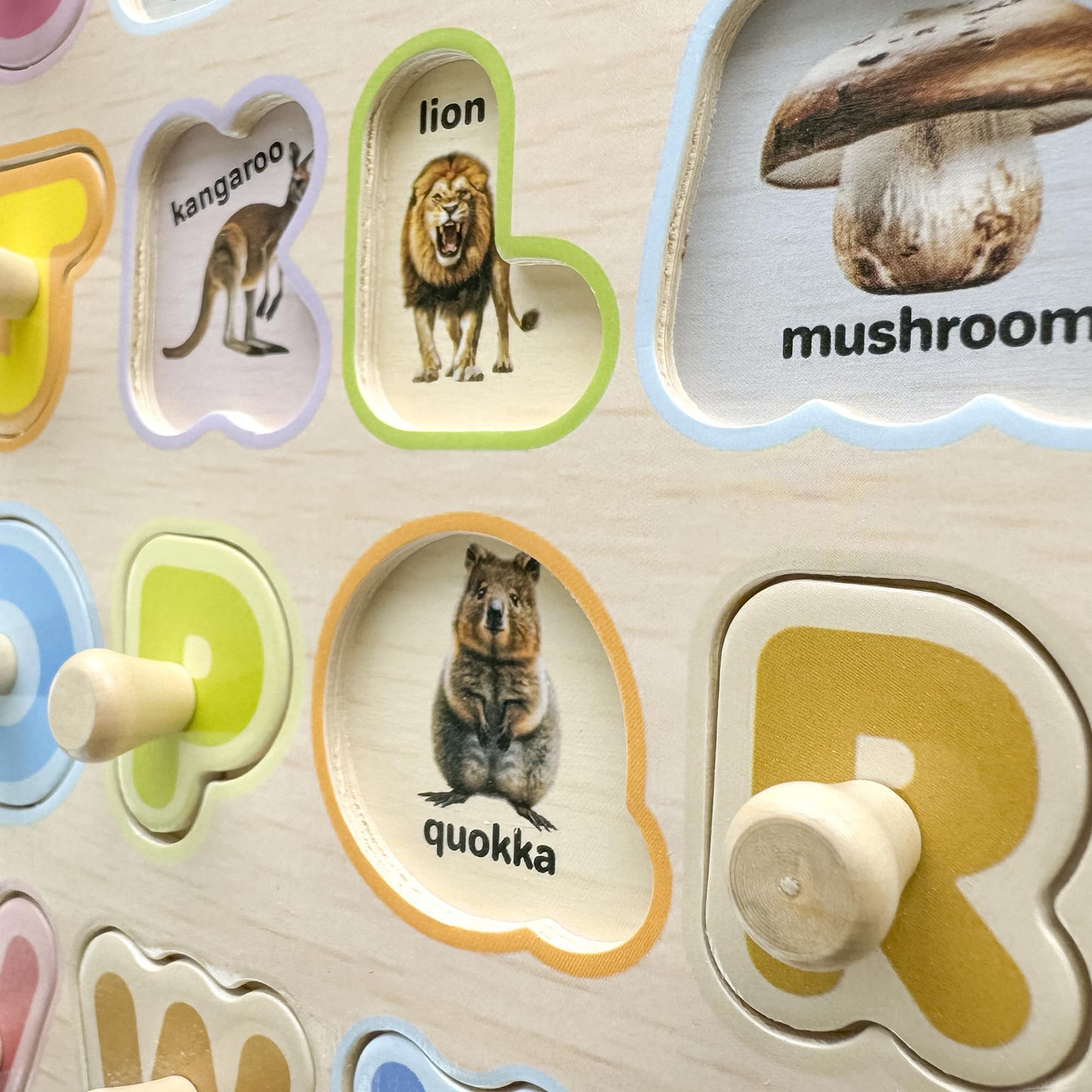 QUOKKA 8 Wooden Puzzles for Toddlers – Montessori Alphabet, Numbers & Animals