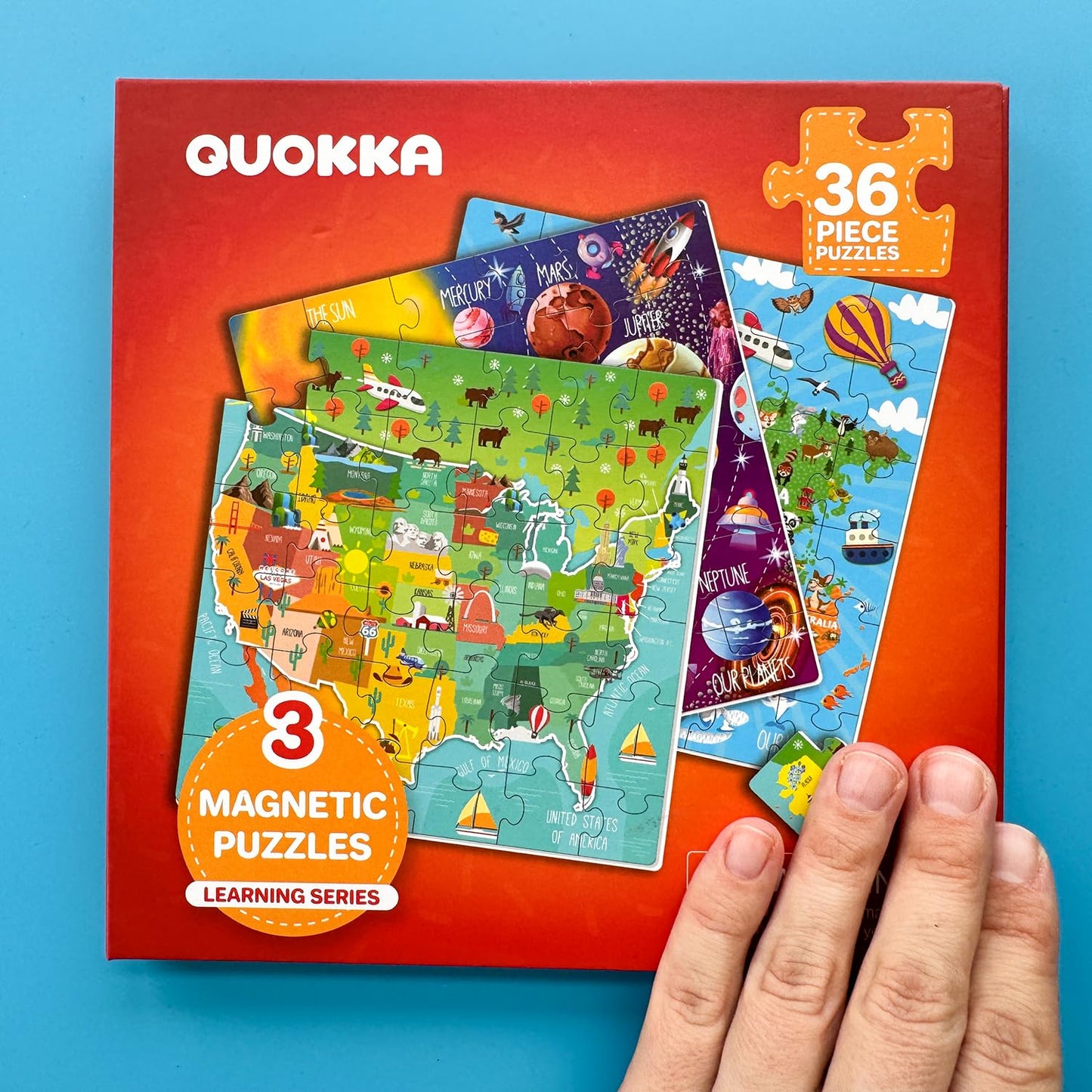 QUOKKA Magnetic Puzzles for Kids 4-6 | 36-Piece & 60-Piece Travel Puzzles | USA, World & Space