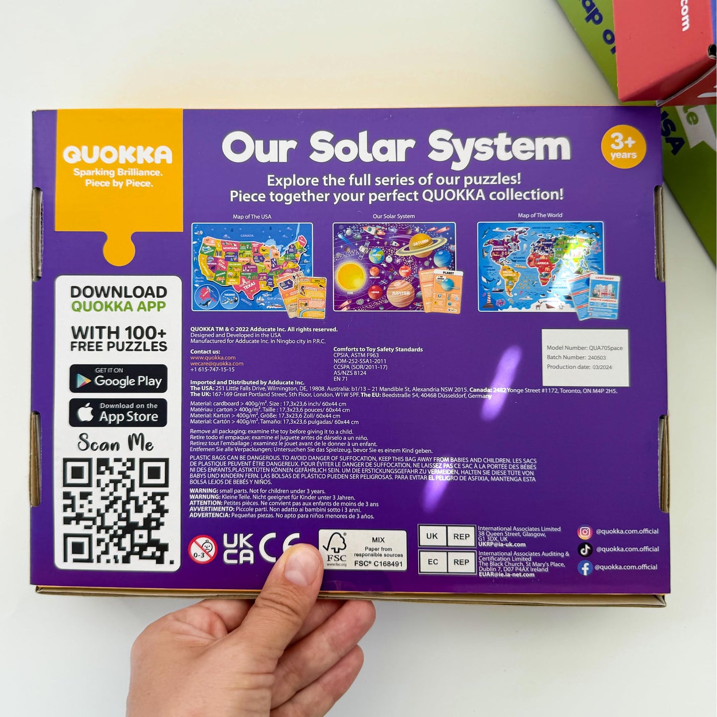 QUOKKA Solar System Puzzles for Kids 4-6 – 70 Pieces, 50 Flashcards & Planet-Shaped Jigsaw