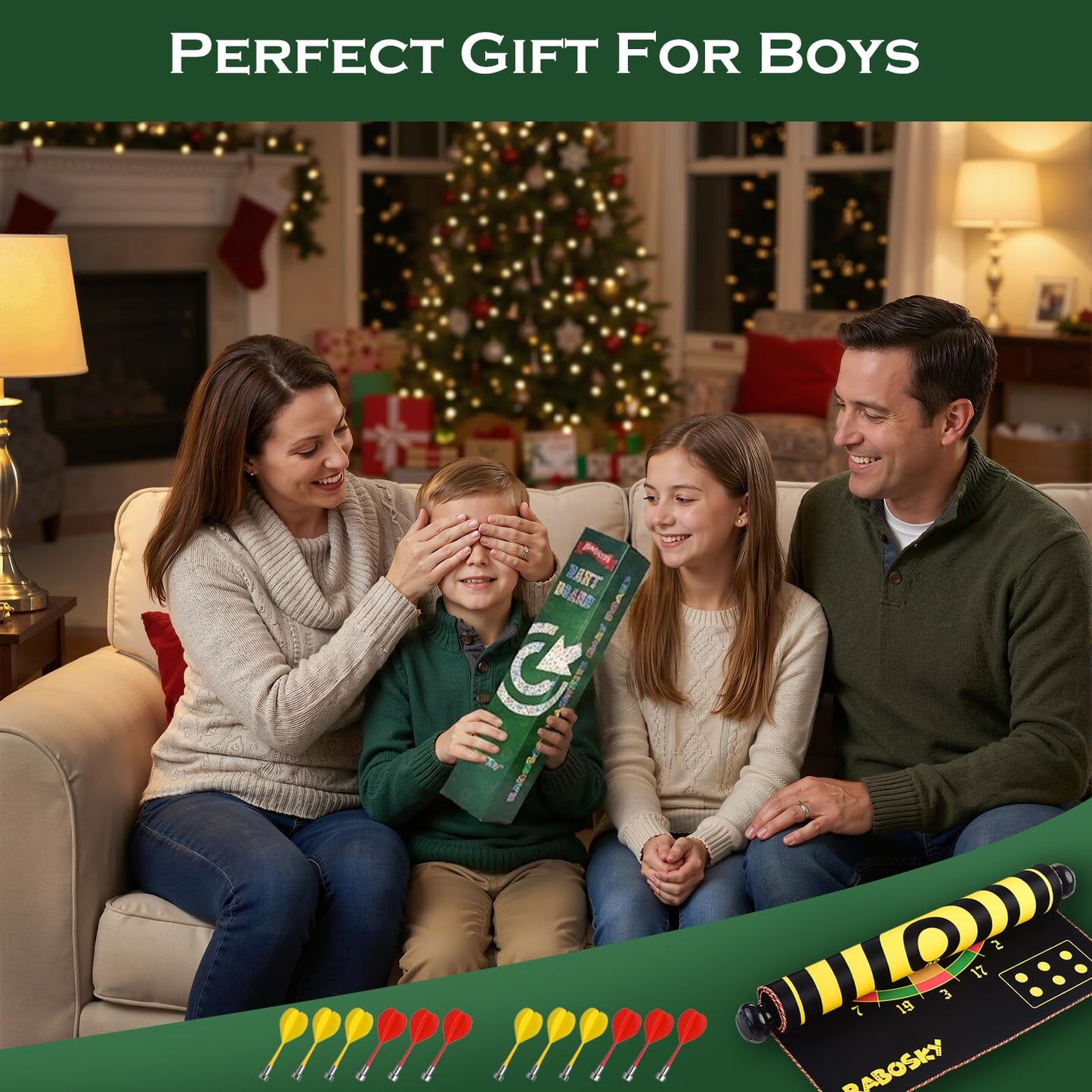 RaboSky Magnetic Dart Board for Kids – Double-Sided Safe Indoor/Outdoor Play