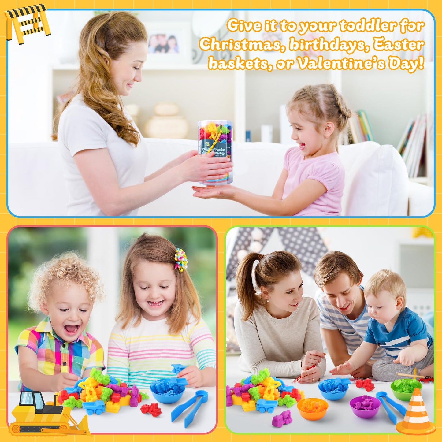RAEQKS Counting Sorting Toys: Montessori Rainbow Sorting Bowls for Preschool Learning