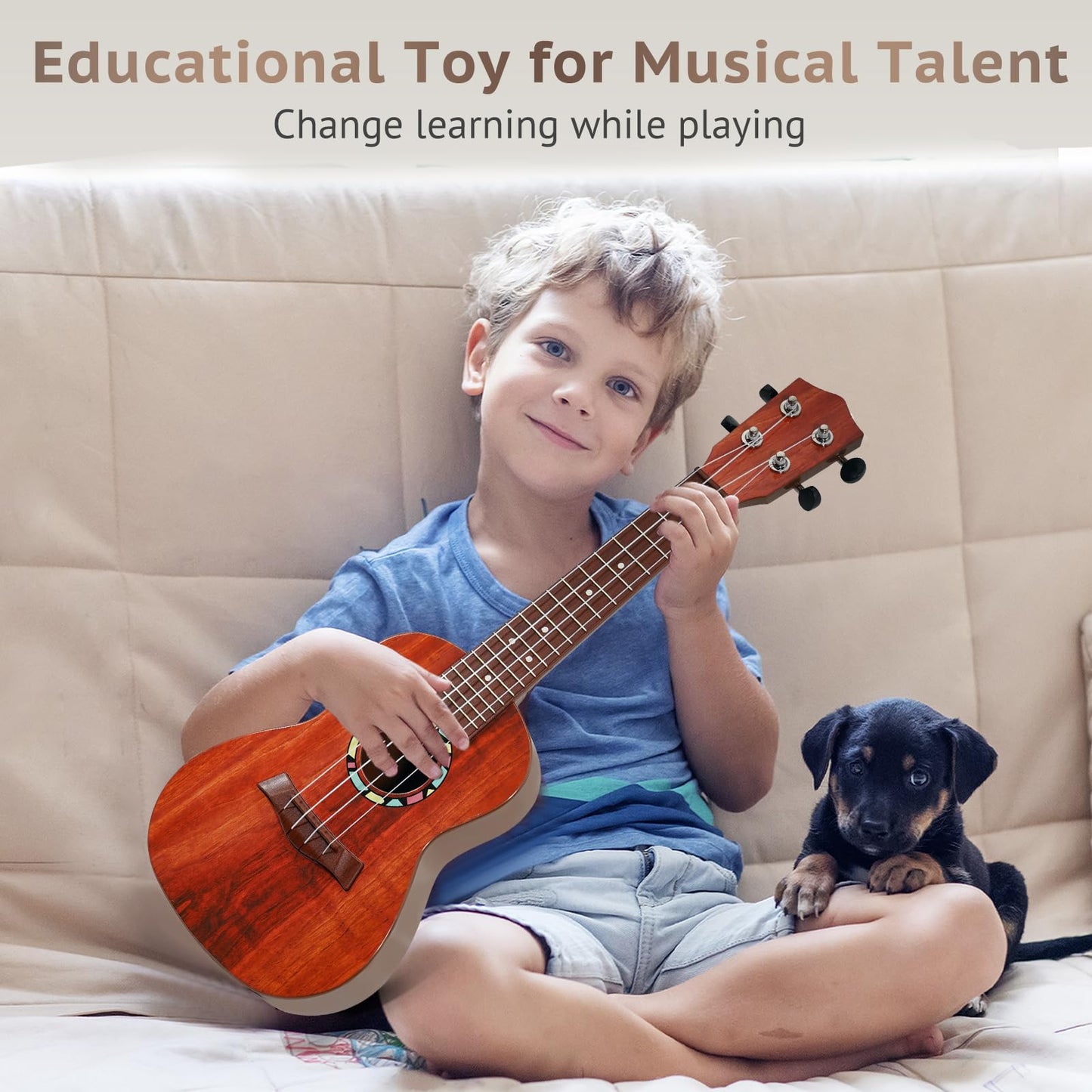 Raimy Kids Guitar Ukulele 21in – Beginner Instrument for Ages 3-7 with Authentic Tone
