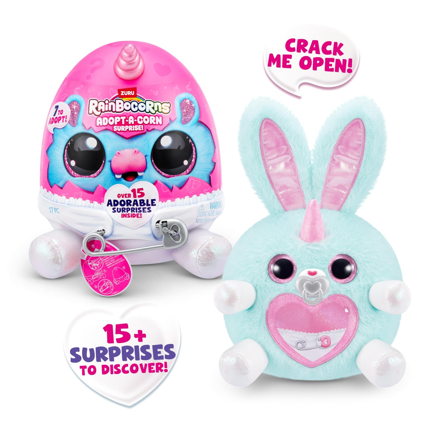 Rainbocorns Adopt-A-Corn Surprise (Bunny) – 15+ Surprises, Collectible Plush Eggs for Kids 3+