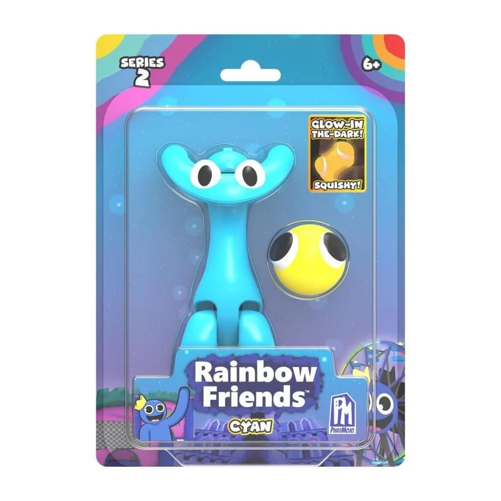 Rainbow Friends Cyan 5'' Action Figure - Series 2 | Collectible Toy from PhatMojo