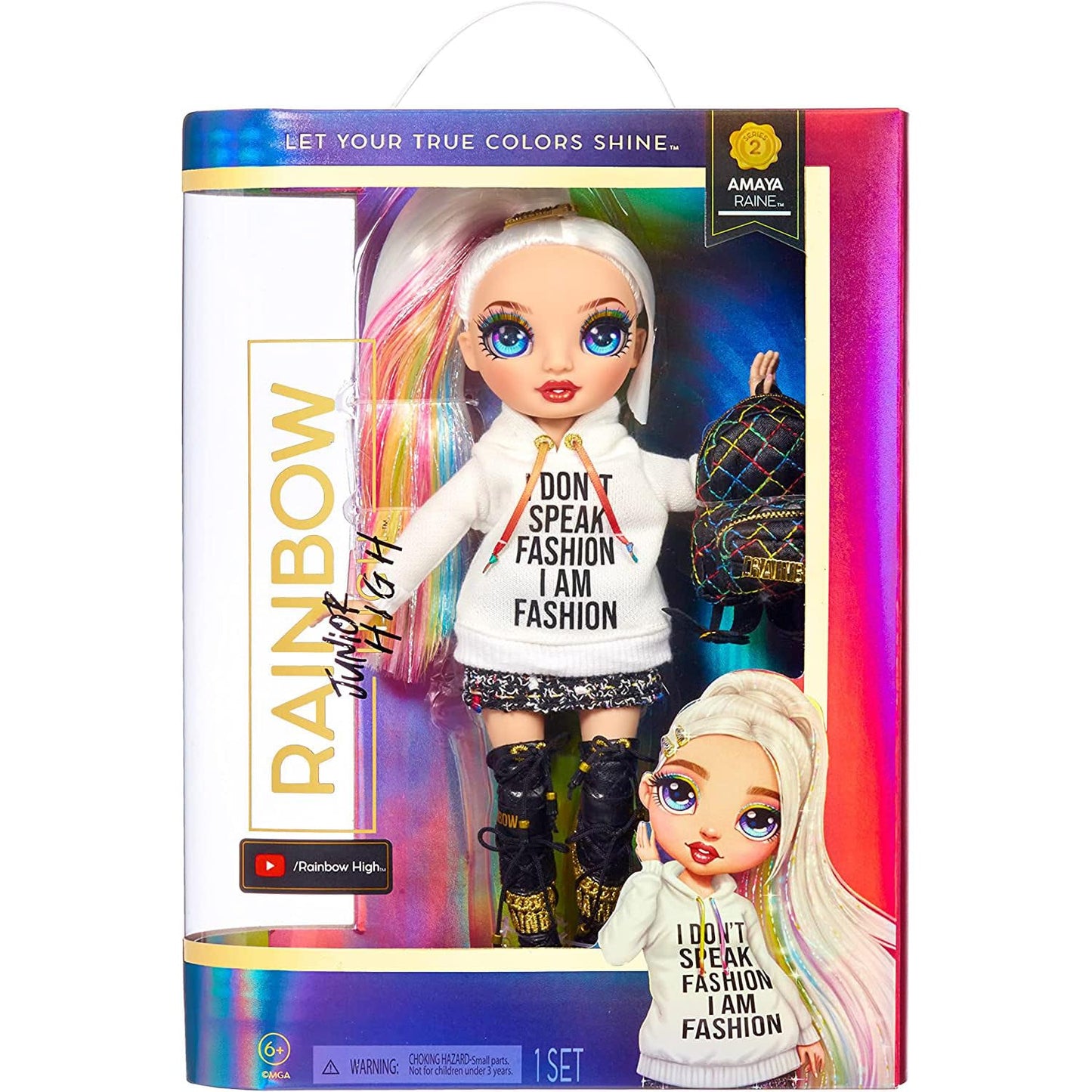 Rainbow High Jr High Series 2 Amaya Raine – 9-Inch Poseable Doll with Backpack