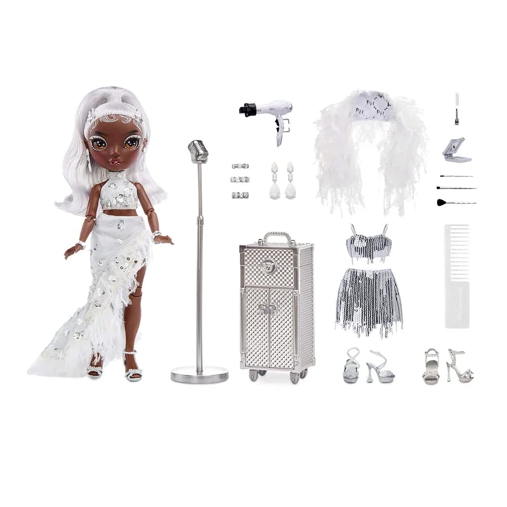Rainbow High Rainbow Vision Rainbow Divas Ayesha Sterling (Silver) Posable Doll – 2 Designer Outfits & Vanity Playset | Rainbow High