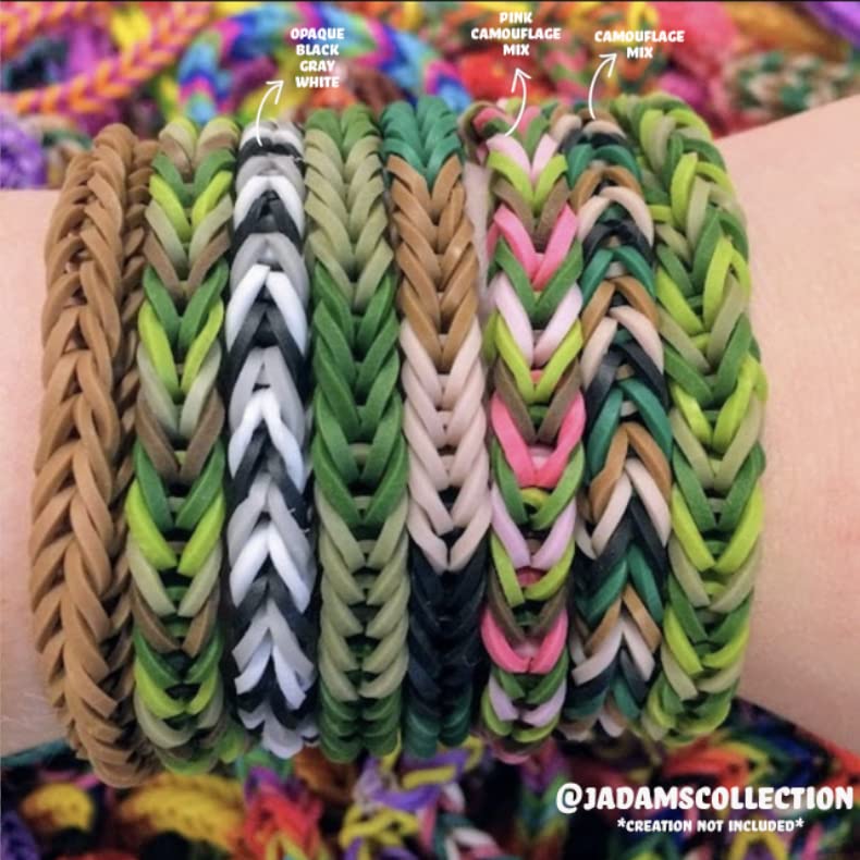 Rainbow Loom Camo Rubber Bands with 24 C-Clips (600 Count) - Non-Latex Craft Pack