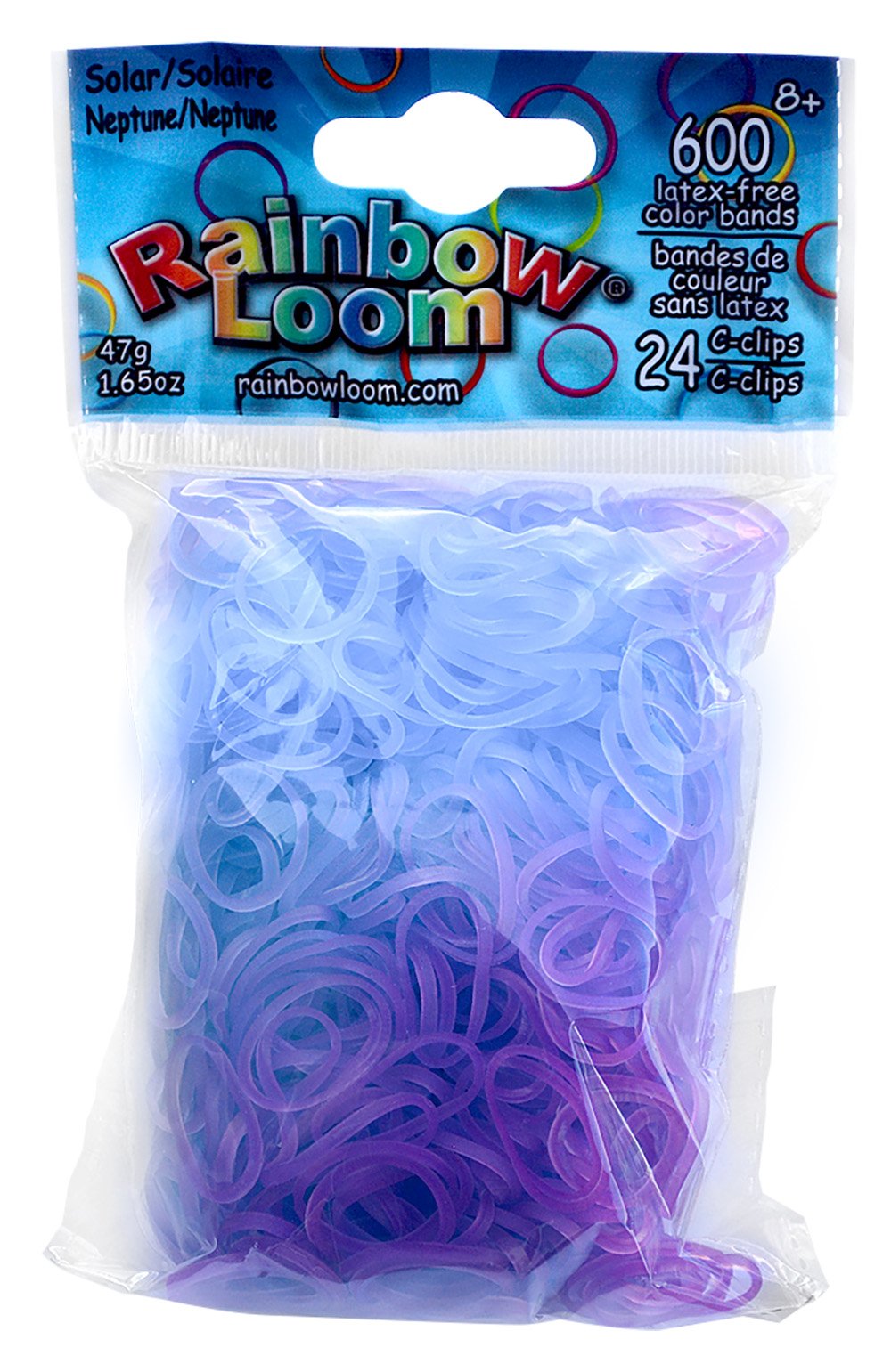 Rainbow Loom Solar Neptune Bands – 600 Bands & 24 Clips | Color Changing in Sunlight
